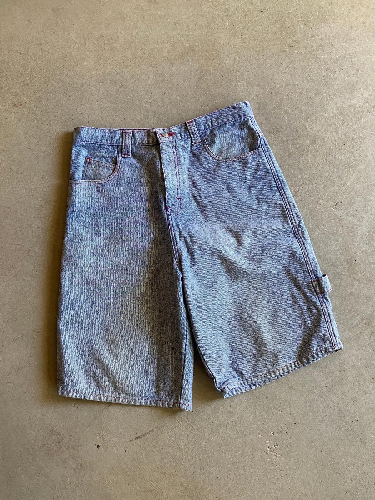 Vintage Y2K Red Contrast Stitch Denim Shorts Sz 38 Size US 38 / EU 54 - 3 Thumbnail