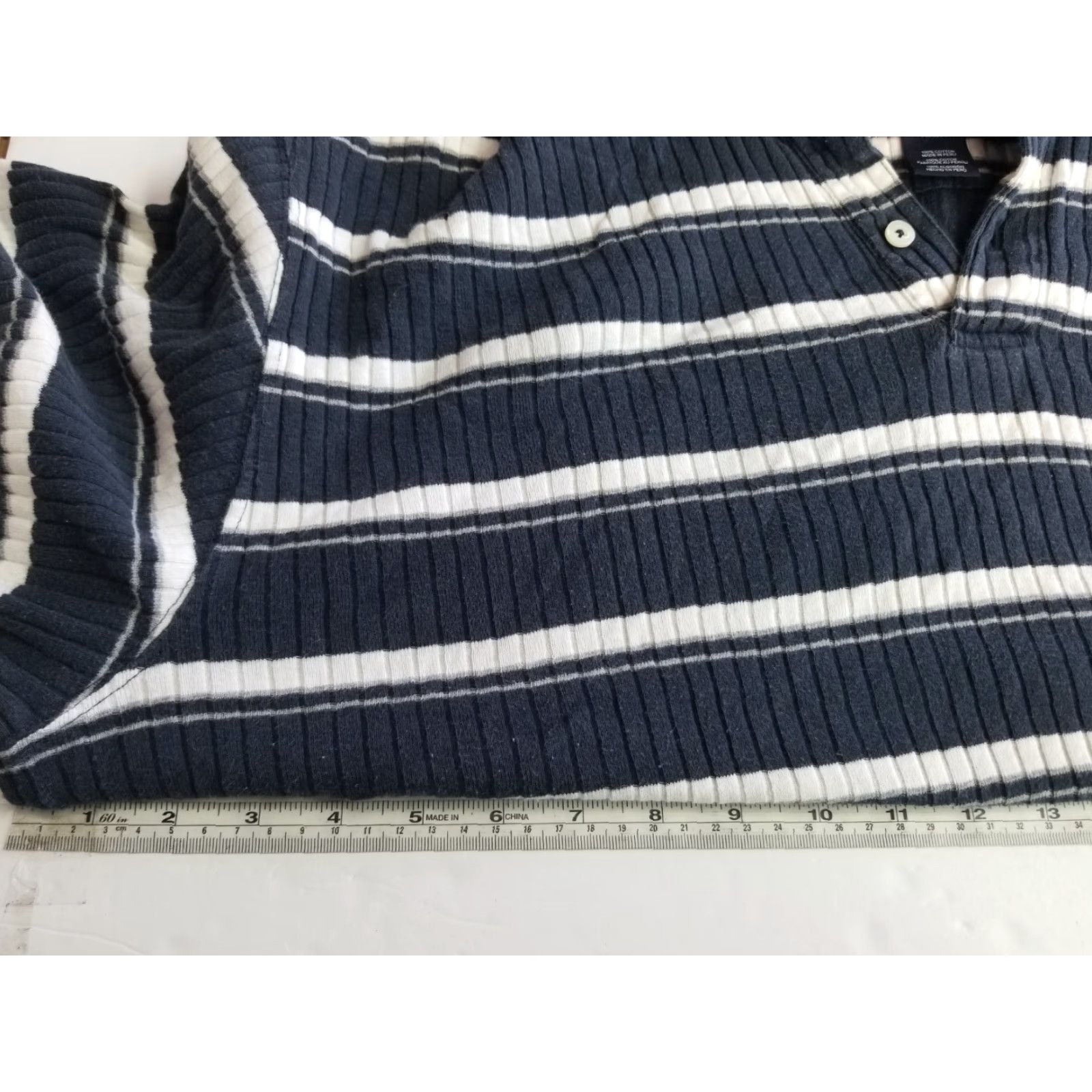 Ralph Lauren VINTAGE Chaps Ralph Lauren Shirt Men’s Button-Up Short Sleeve Cotton Blend Blue White Striped 1990s Large Mens Size US L / EU 52-54 / 3 - 3 Thumbnail
