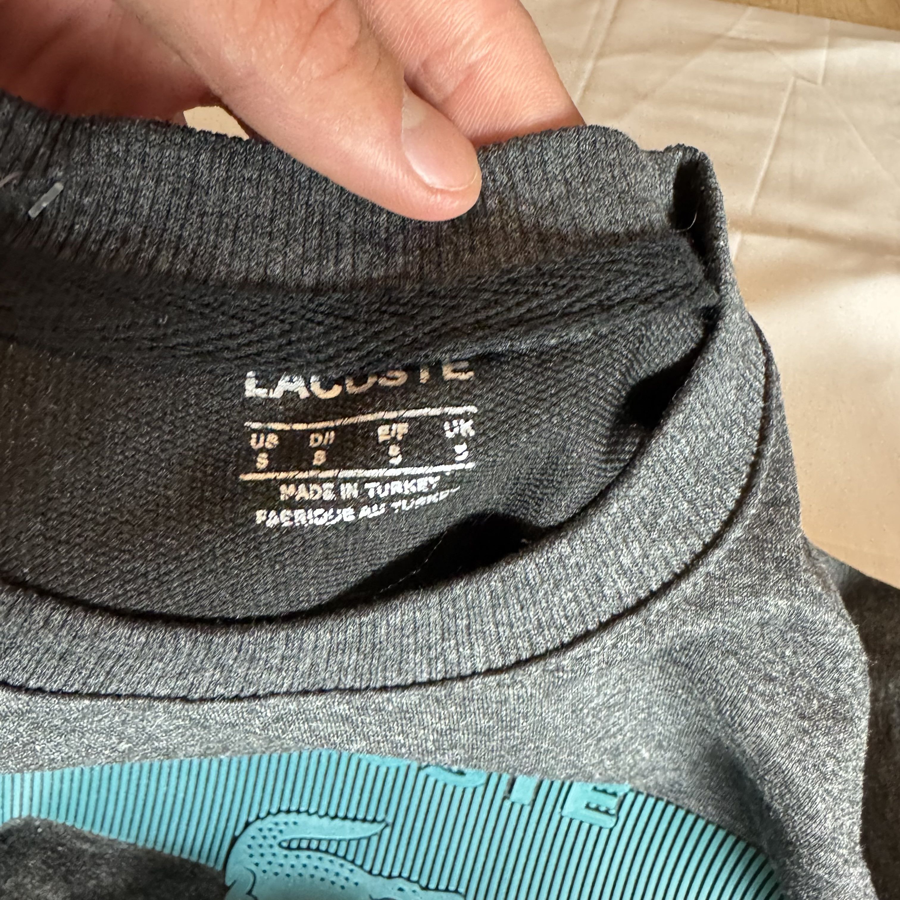 Lacoste Lacoste Grey Sweatshirt Turquoise Logo Print New with Tags S Size US S / EU 44-46 / 1 - 4 Thumbnail