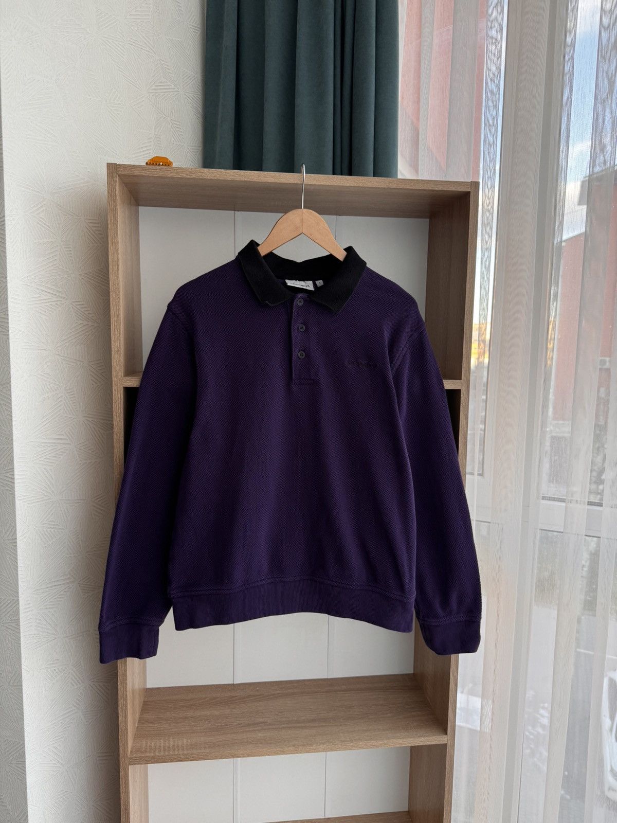 Carhartt × Carhartt Wip × Vintage Vintage Carhartt WIP Purple Heavyweight Vance Rugby Shirt Size US S / EU 44-46 / 1 - 2 Thumbnail