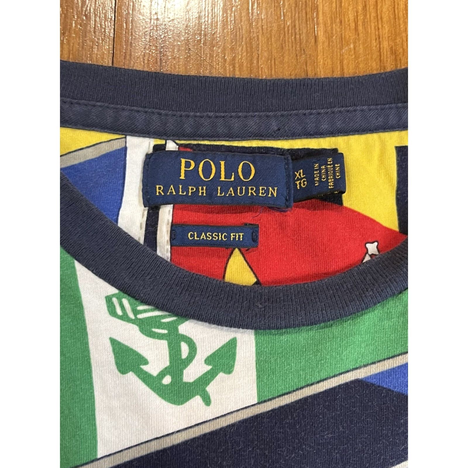 Polo Ralph Lauren Polo Ralph Lauren Shirt Mens XL RLYC Flag Print Yacht Club Multicolor Cotton Short Sleeve Regular Fit T-Shirt Club Mens Size US XL / EU 56 / 4 - 5 Thumbnail