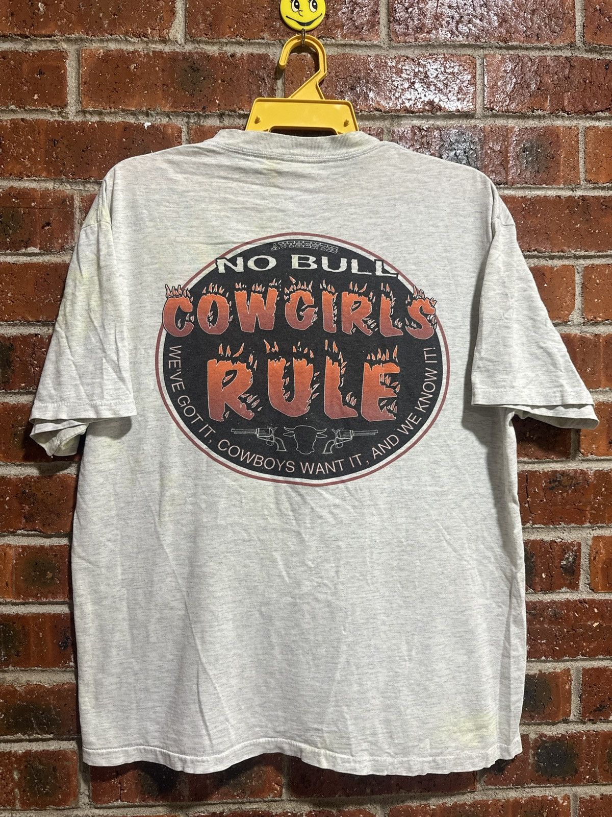 Vintage 90s No Bull Cowgirl Rule Faded Tee
