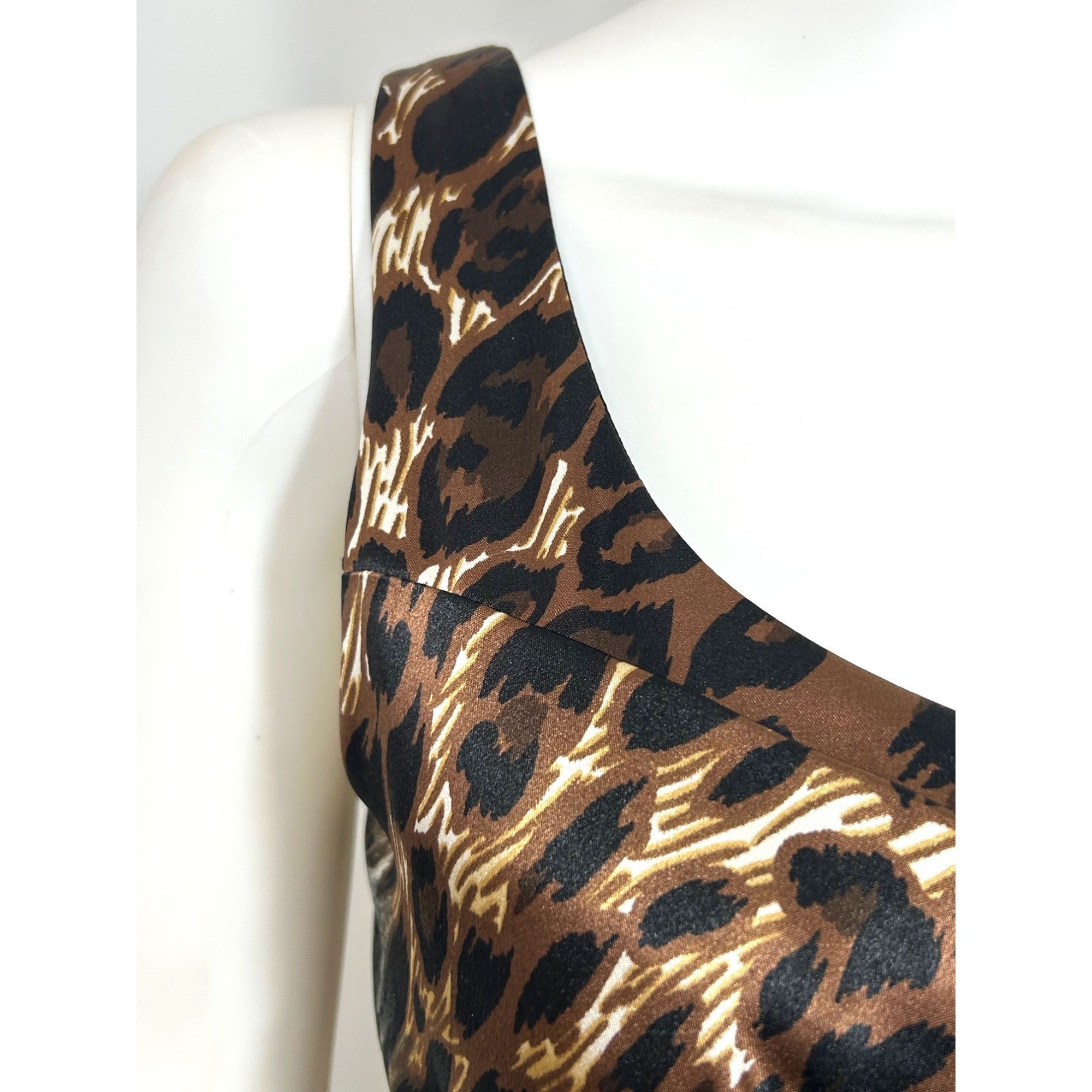 Other Bisou Bisou Dress 4 Mini Animal Print Brown Grey Sleeveless Size S / US 4 / IT 40 - 10 Thumbnail