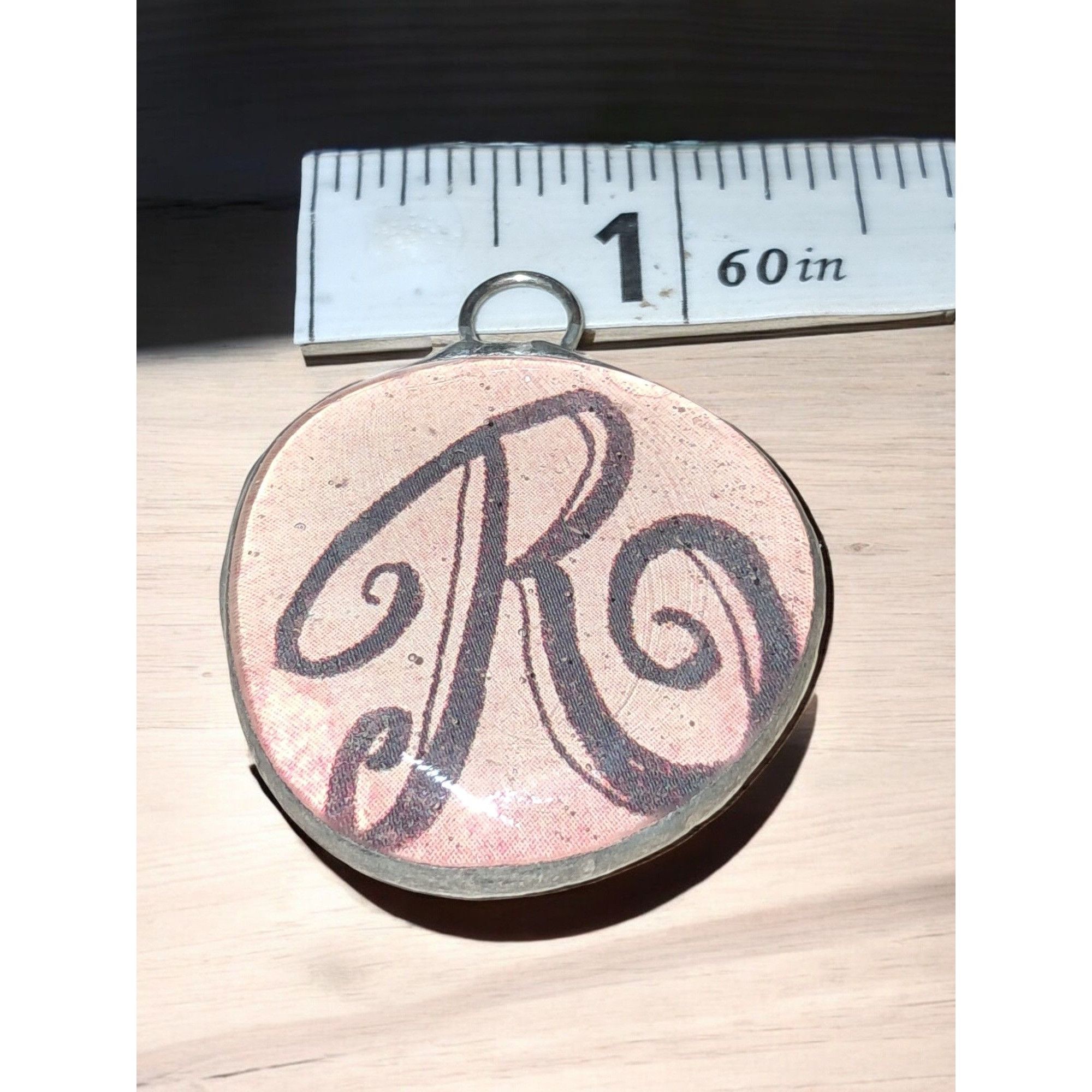Other Glass Topped Metal Backed Letter R Pendant Size ONE SIZE - 3 Thumbnail