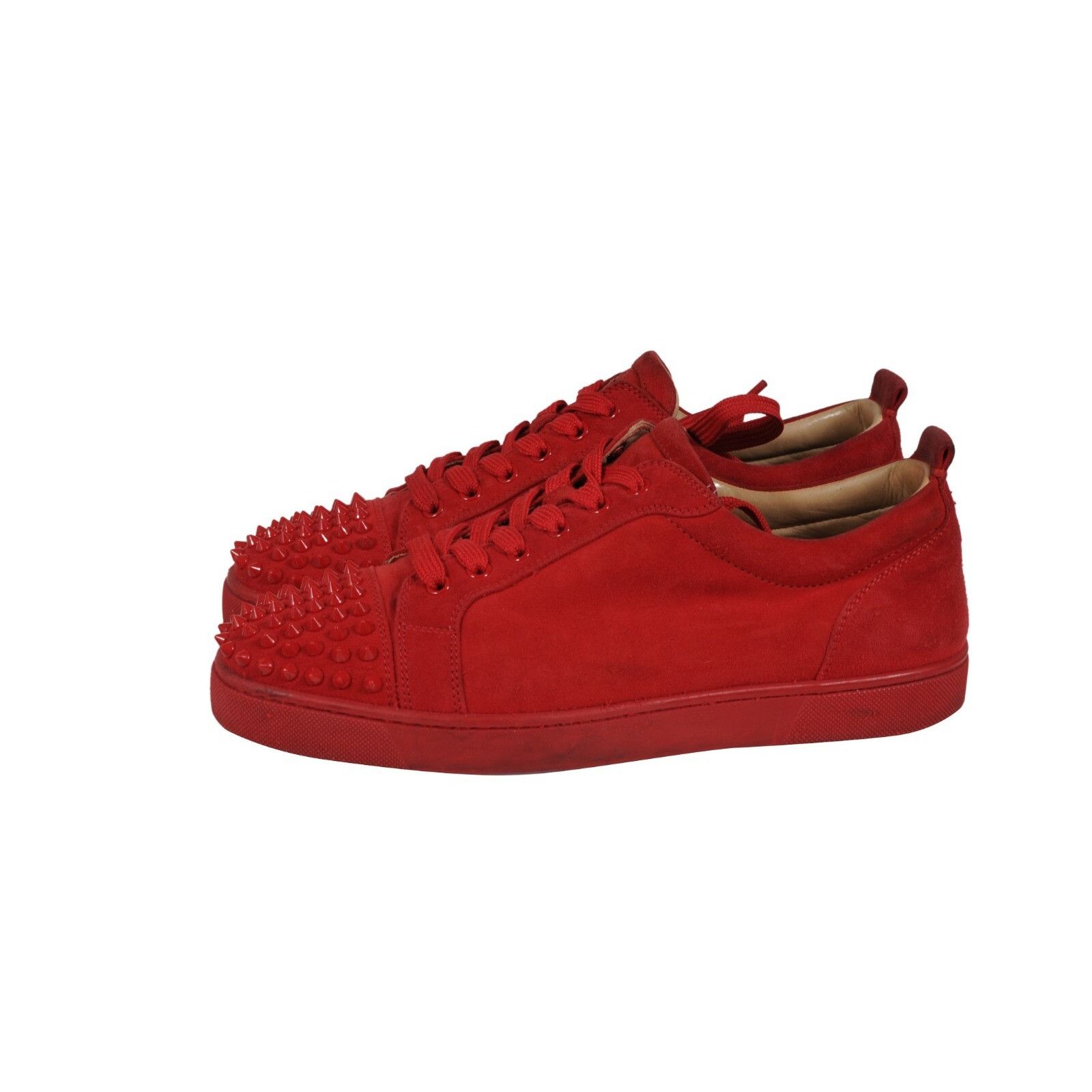Christian Louboutin Louis Jr's Red Spike Suede Trainers Sneakers Low Top Size US 9 / EU 42 - 4 Thumbnail