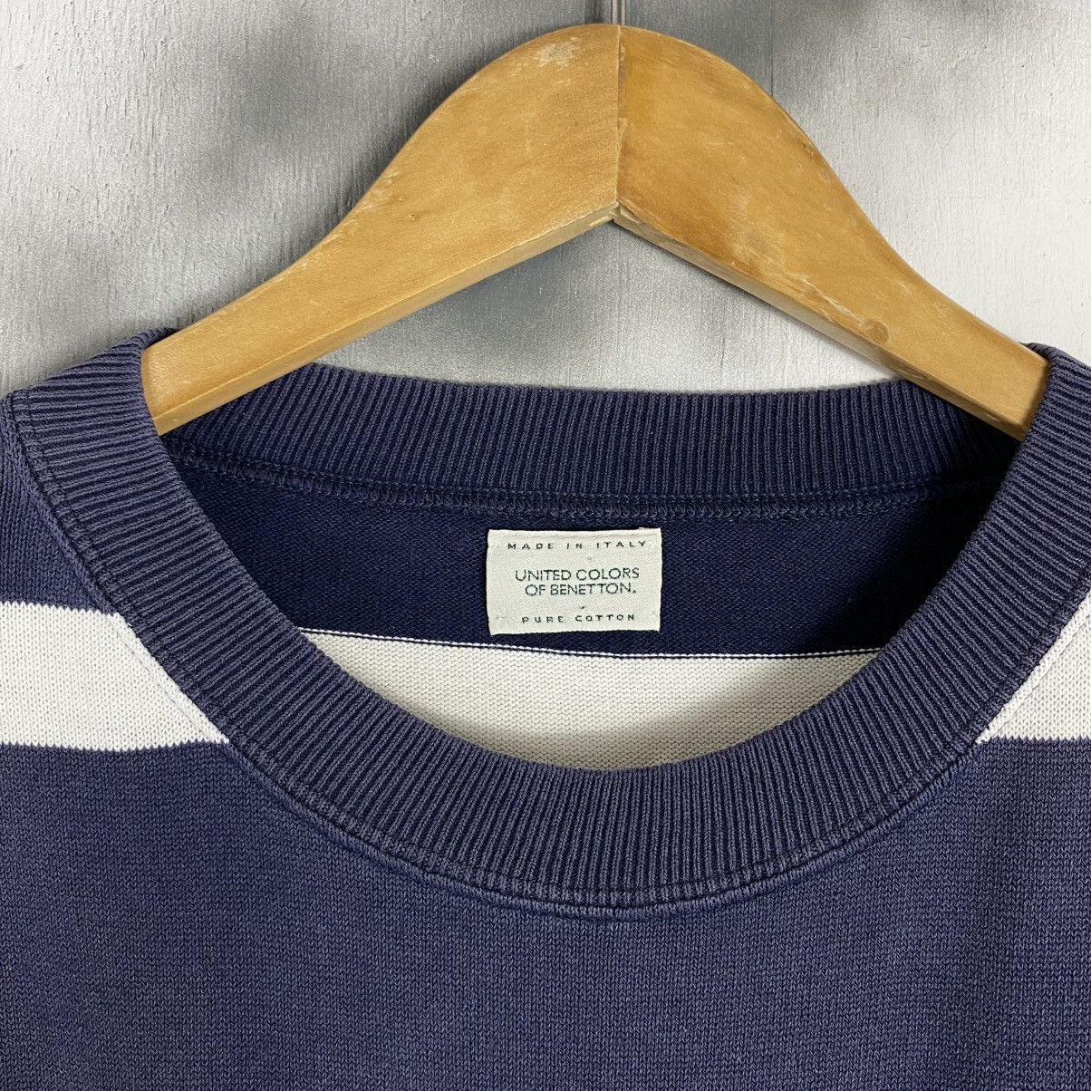 United Colors Of Benetton Benetton Spellout Stripes Seeatshirt Size US L / EU 52-54 / 3 - 5 Thumbnail