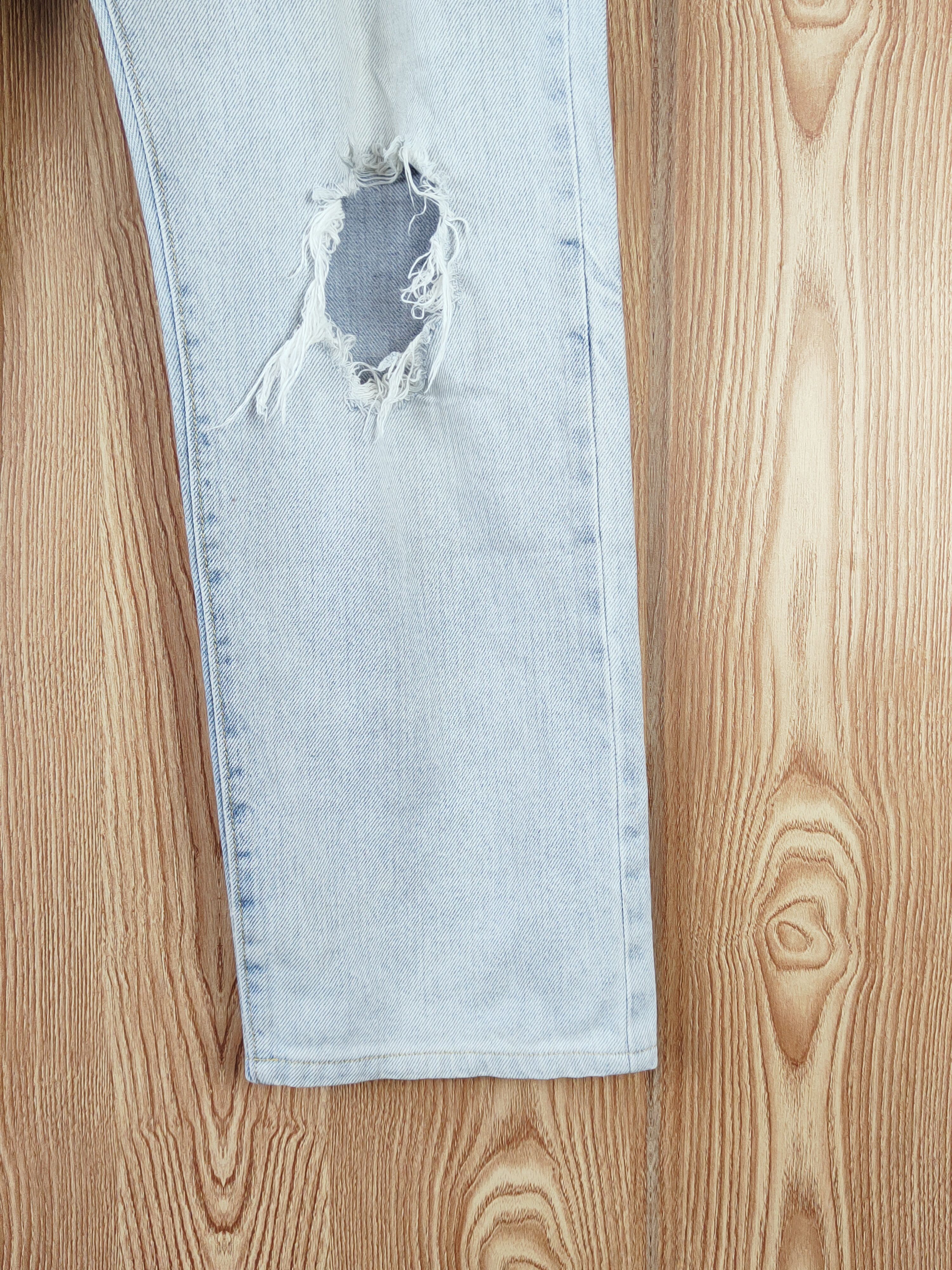 GU GU japan Blue Distressed Ripped Jeans #W630 Size US 33 - 6 Thumbnail