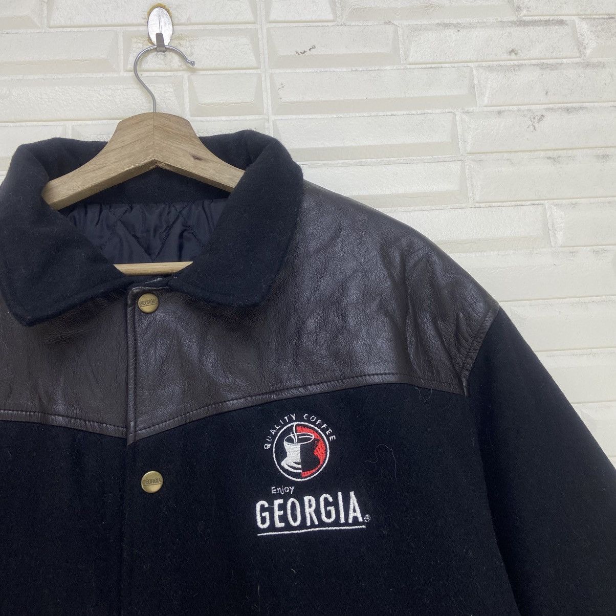 Japanese Brand Vintage American Classic Georgia Coffee Leather Varsity Size US M / EU 48-50 / 2 - 7 Thumbnail
