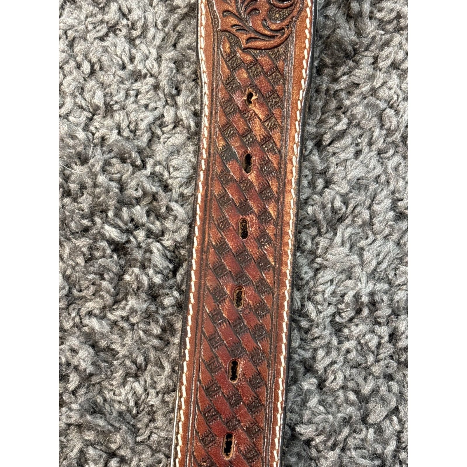 Vintage VINTAGE El Charro Belt Leather Brown Mens Large Hand Painted L Brown Leather Belt Mens Large El Charro VINTAGE Size ONE SIZE - 3 Thumbnail