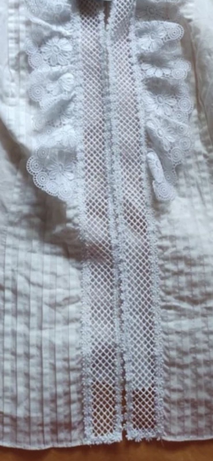 Oscar De La Renta Oscar de la Renta 🇺🇸 white hand embroidered lace blouse 6 LN Size M / US 6-8 / IT 42-44 - 4 Thumbnail