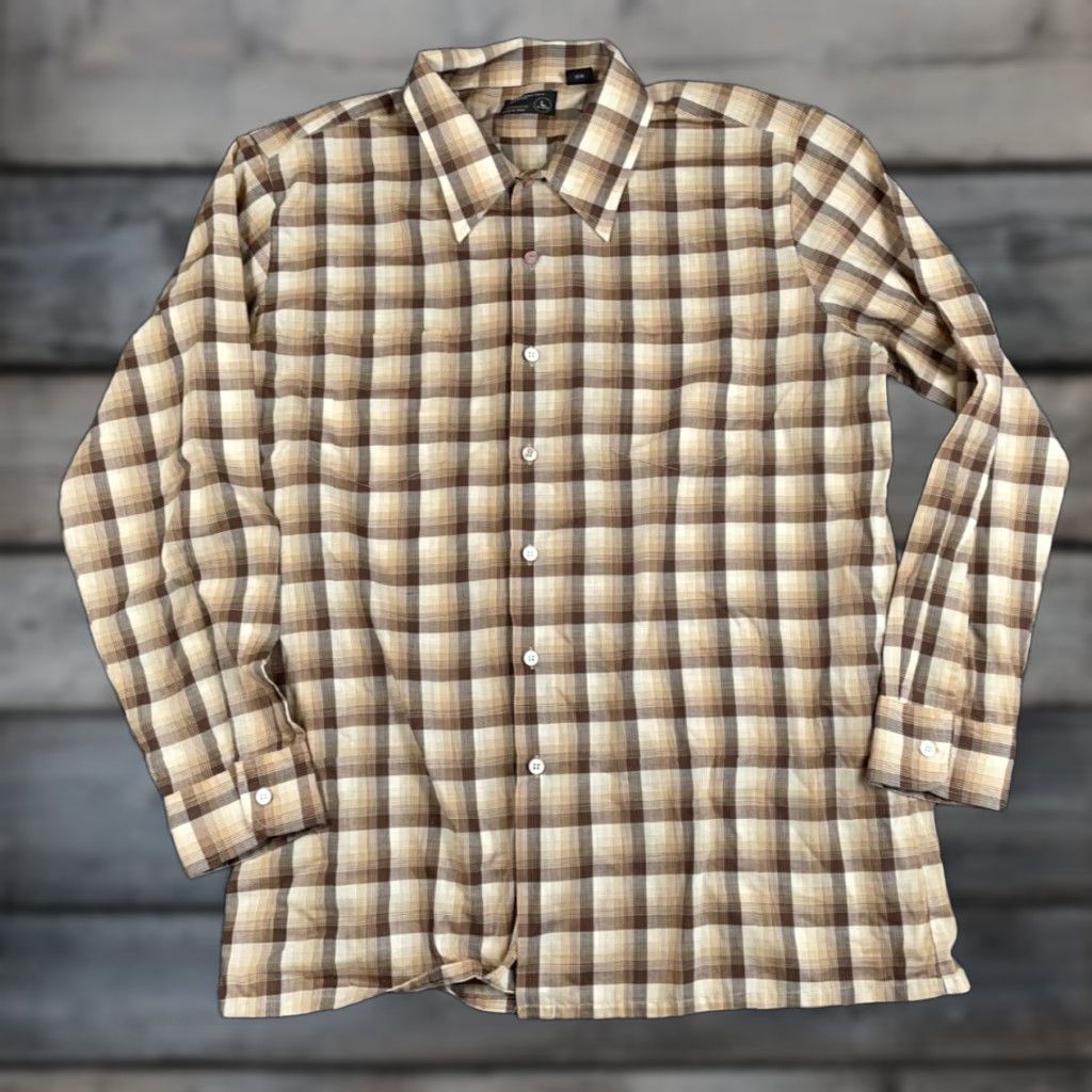 JCPenney VTG 80s Shadow Plaid Shirt Adult Large Beige Brown Lightweight Cotton JCPenney Size US L / EU 52-54 / 3 - 1 Thumbnail
