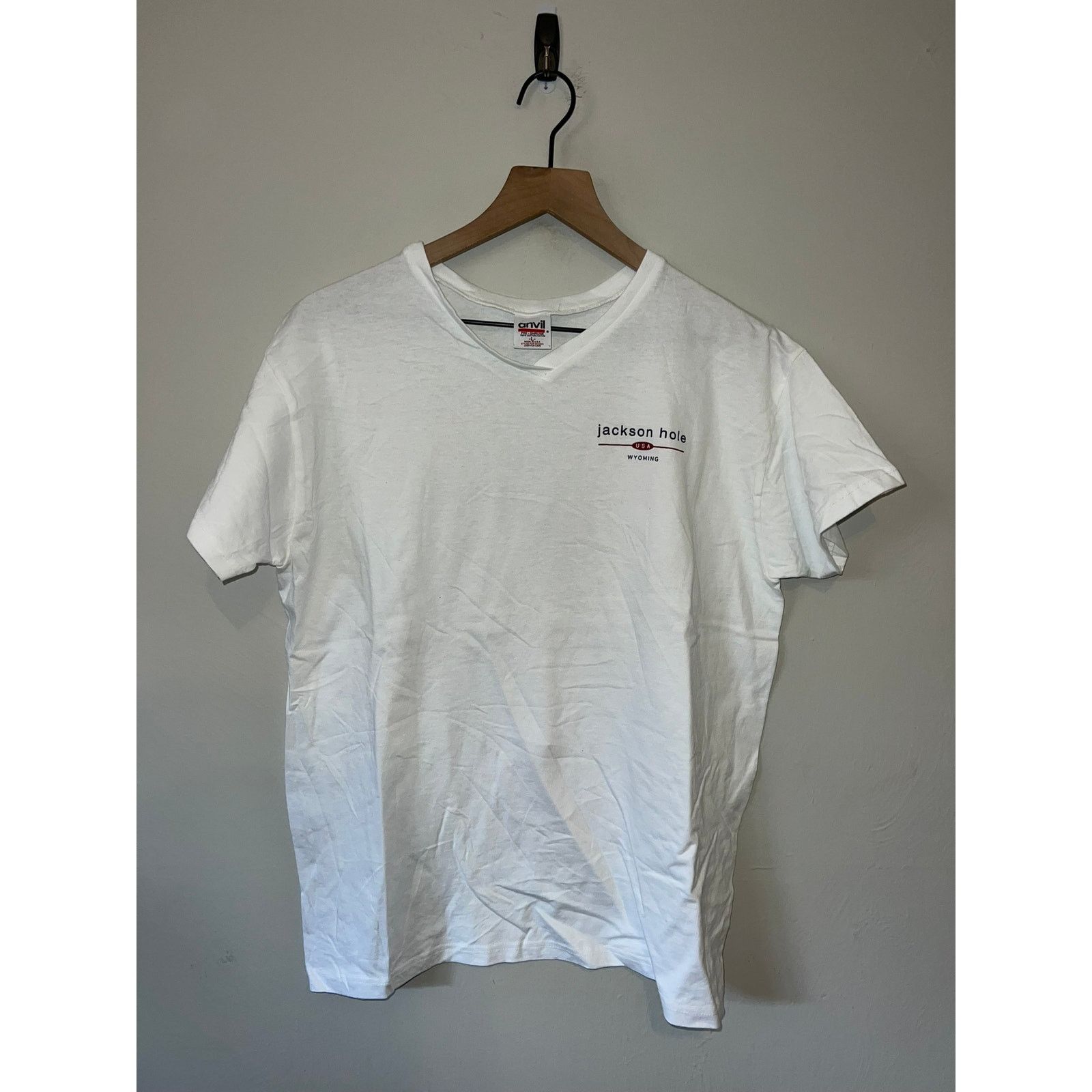 Anvil Women's Jackson Hole WY Wyoming White Shirt Top Women Large Size L / US 10 / IT 46 - 1 Thumbnail