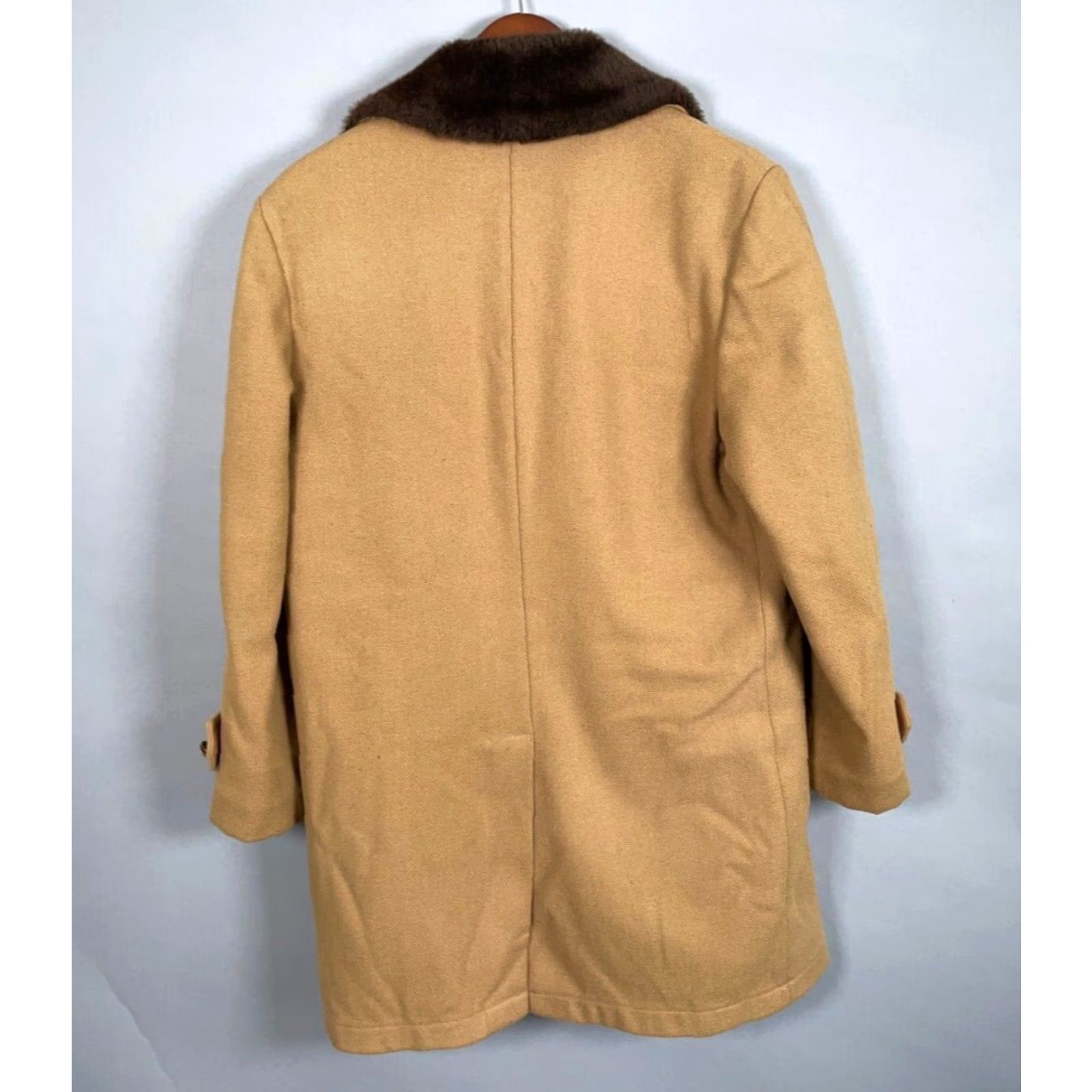 Marlboro VINTAGE Lakeland Coat Men 38 Light Brown Faux Fur Lined Rancher 70s 80s Retro Western Parka Mens Size US XXS / EU 40 - 2 Thumbnail