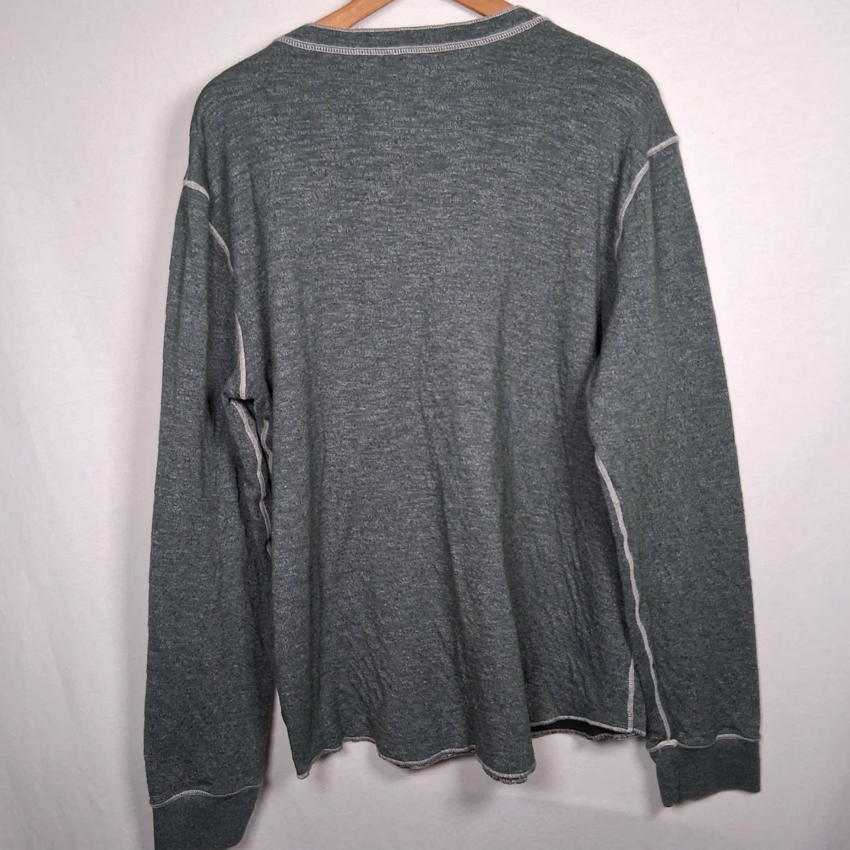 American Eagle Outfitters American Eagle Shirt Men Large Green Heather Burnout Cozy Long Sleeve Henley Size US L / EU 52-54 / 3 - 3 Thumbnail