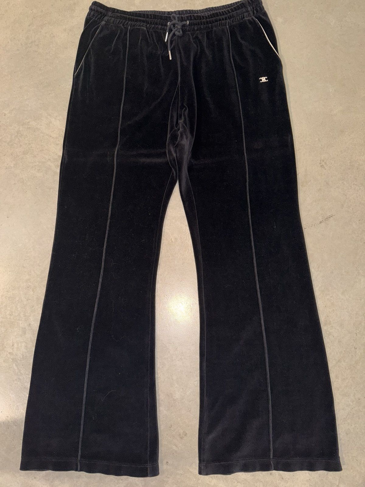 Celine Celine Velour Triomphe logo jersey track pants Size US 36 / EU 52 - 2 Thumbnail