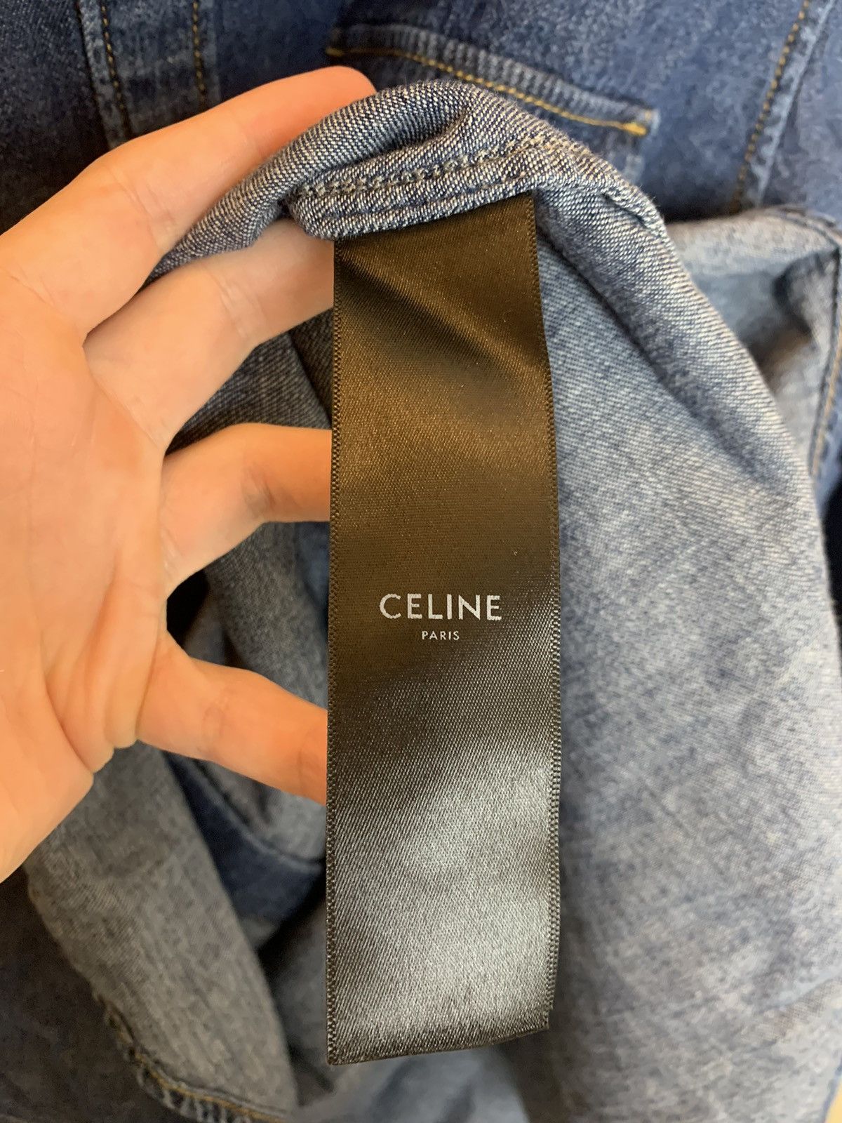 Celine × Hedi Slimane Celine By Hedi Slimane Blue Denim Button Up Shirt Size US L / EU 52-54 / 3 - 5 Thumbnail