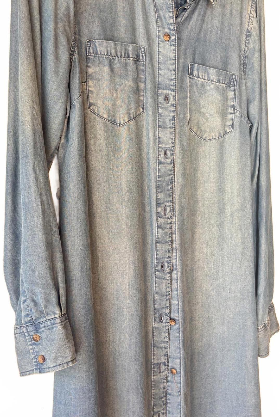Merona Merona Light Wash Denim Shirt Dress Size M / US 6-8 / IT 42-44 - 5 Thumbnail