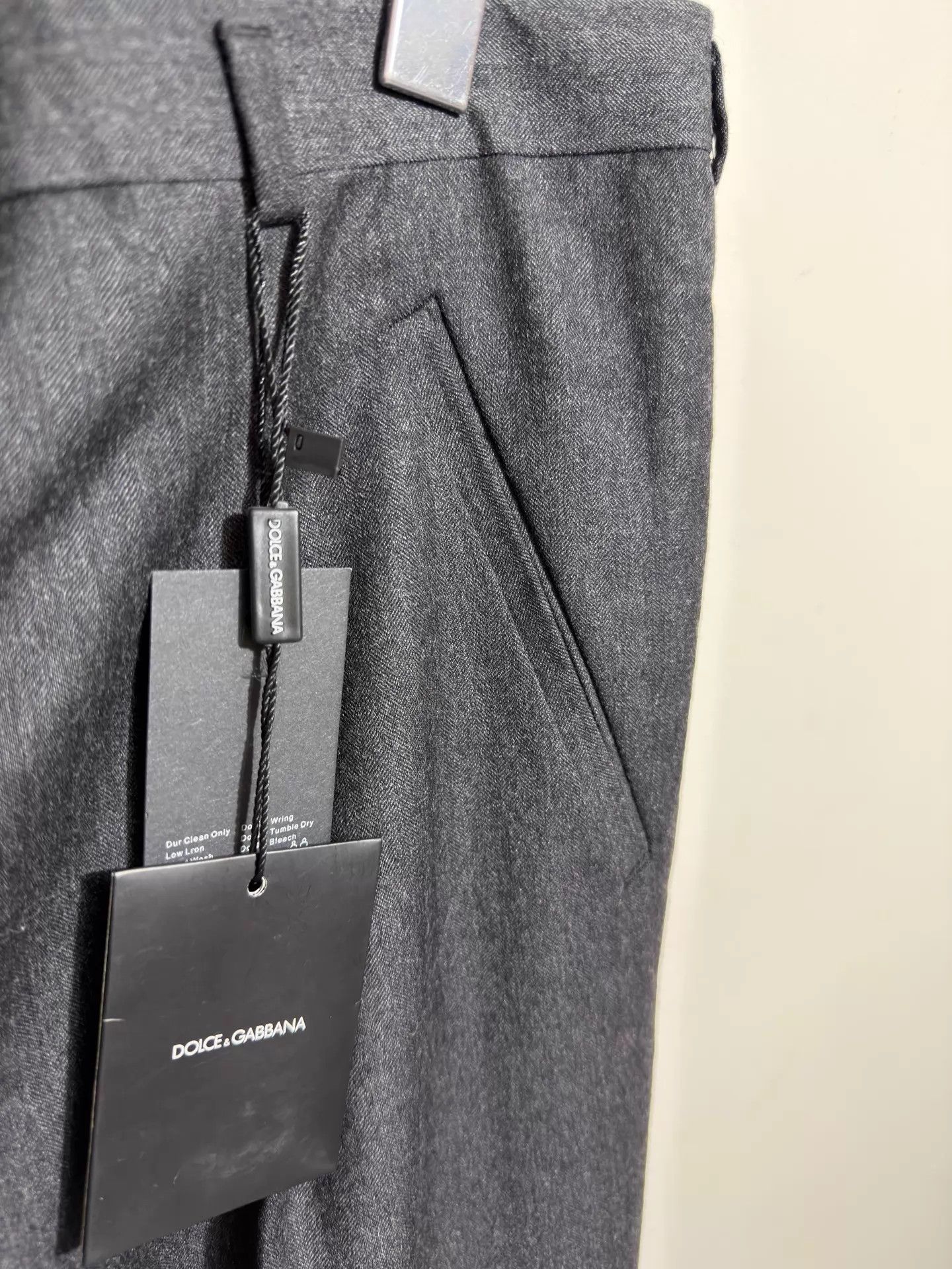 Dolce & Gabbana Dolce&Gabbana Slim Fit Herringbone Wool Trousers 52 Size US 36 / EU 52 - 3 Thumbnail