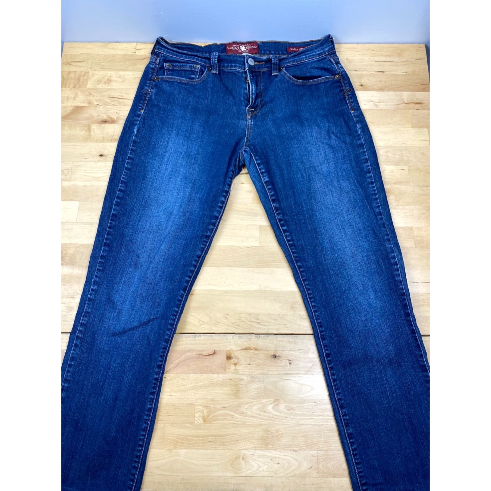 Lucky Brand Lucky Brand Womens Sofia Straight Denim Jeans 8 Blue Regular Size 8 Jeans Womens Mix Size 30" / US 8 / IT 44 - 2 Thumbnail