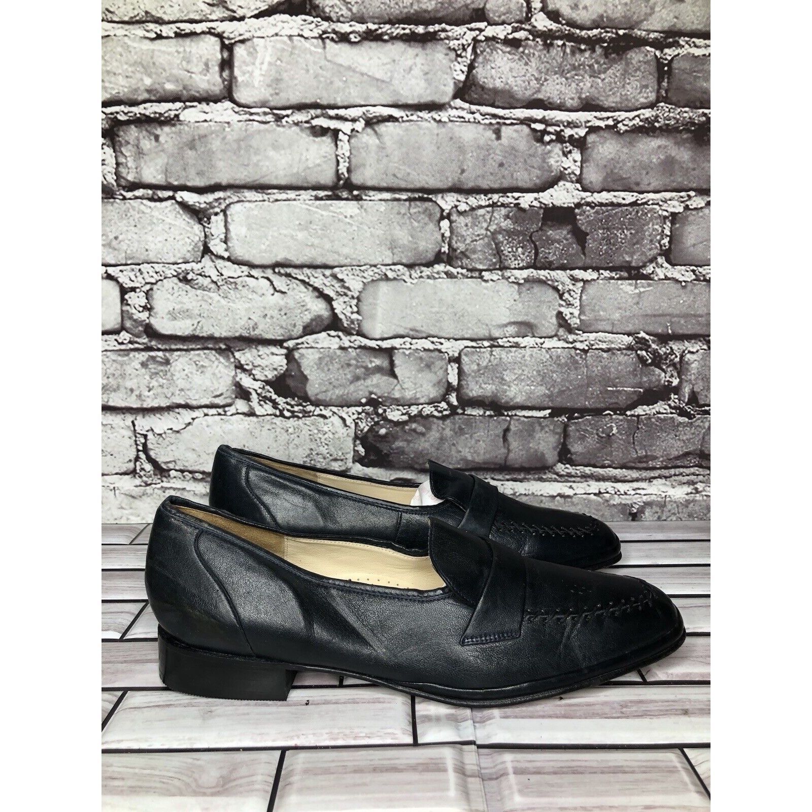 Barker Barker Flex Fine English Shoes Navy Blue Leather Loafers Wom Size US 7.5 / IT 37.5 - 18 Thumbnail