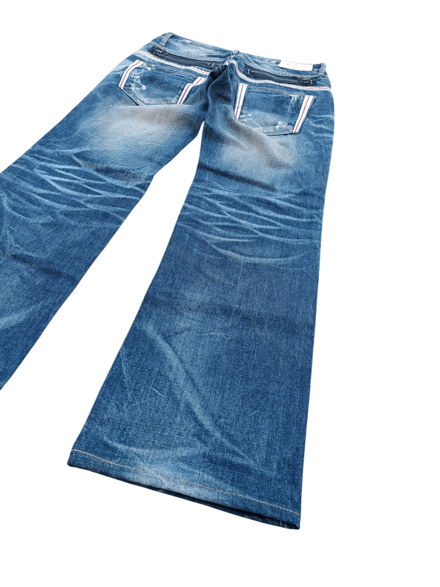 Designer FLARED💥 LOLITA JEANS DISTRESSED WHISKERS DENIM Size US 32 / EU 48 - 16 Thumbnail