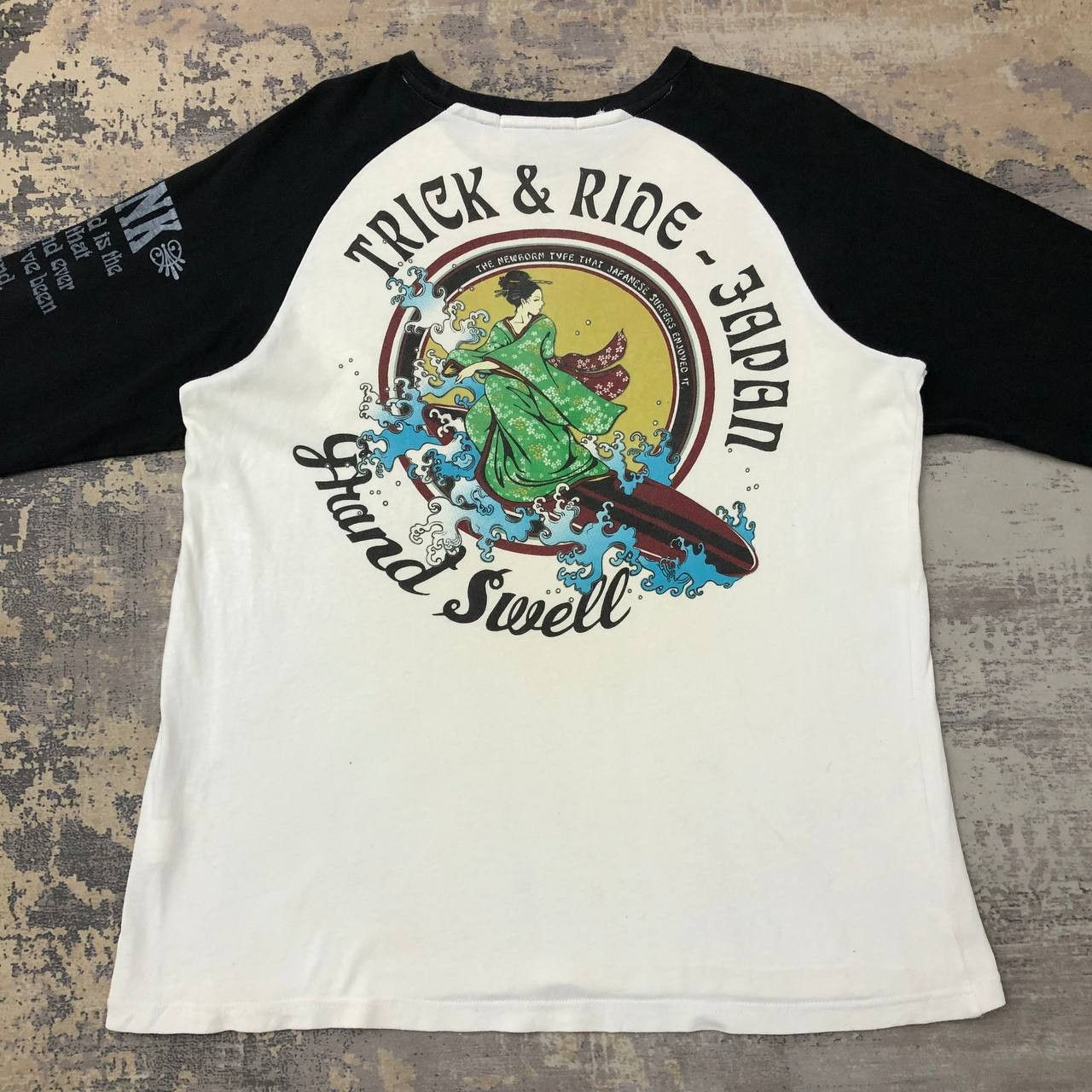 Japanese Brand T419 TRICK & RIDE - JAPAN SURF TEE Size US XL / EU 56 / 4 - 2 Thumbnail