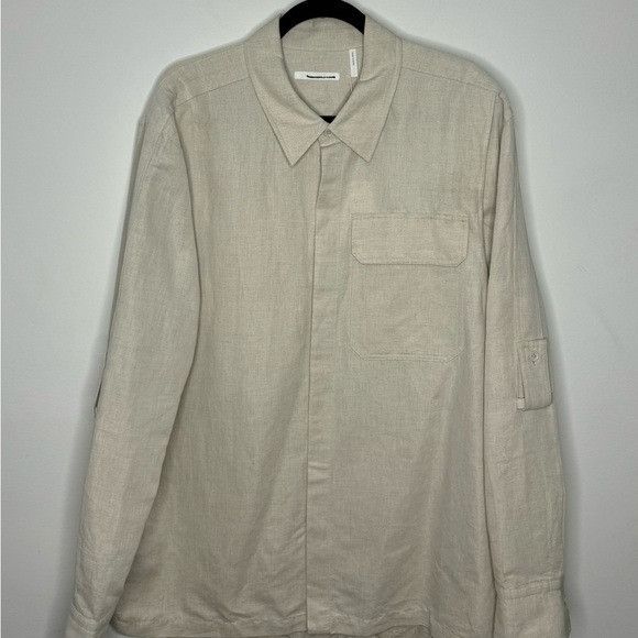Helmut Lang Helmut Lang Twill Linen Shirt Natural Tan Men’s XL Size US XL / EU 56 / 4 - 1 Thumbnail