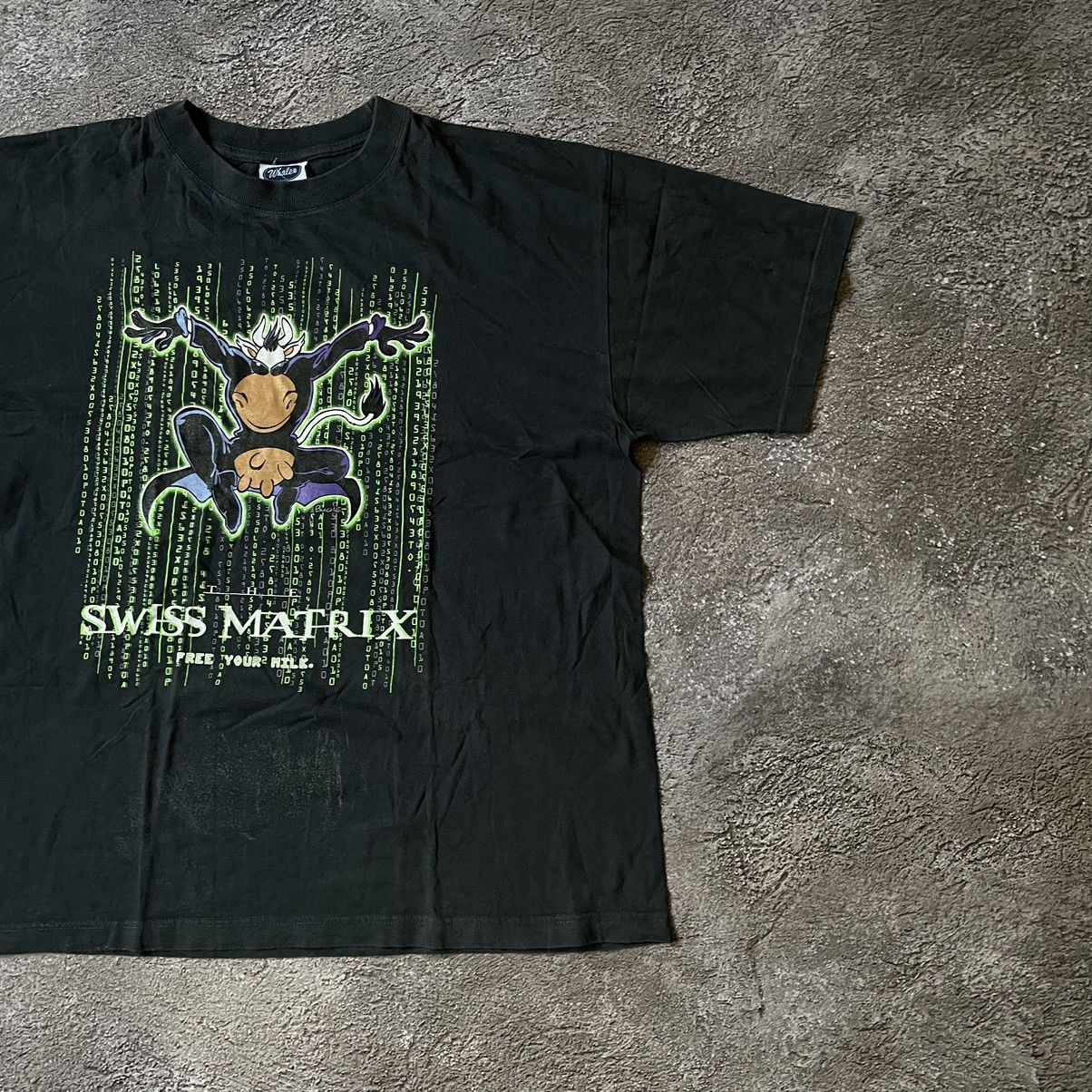 Vintage Vintage Y2K ADULT “ SWISS MATRIX COW HUMOR “ FUNNY TEE Size US L / EU 52-54 / 3 - 3 Thumbnail