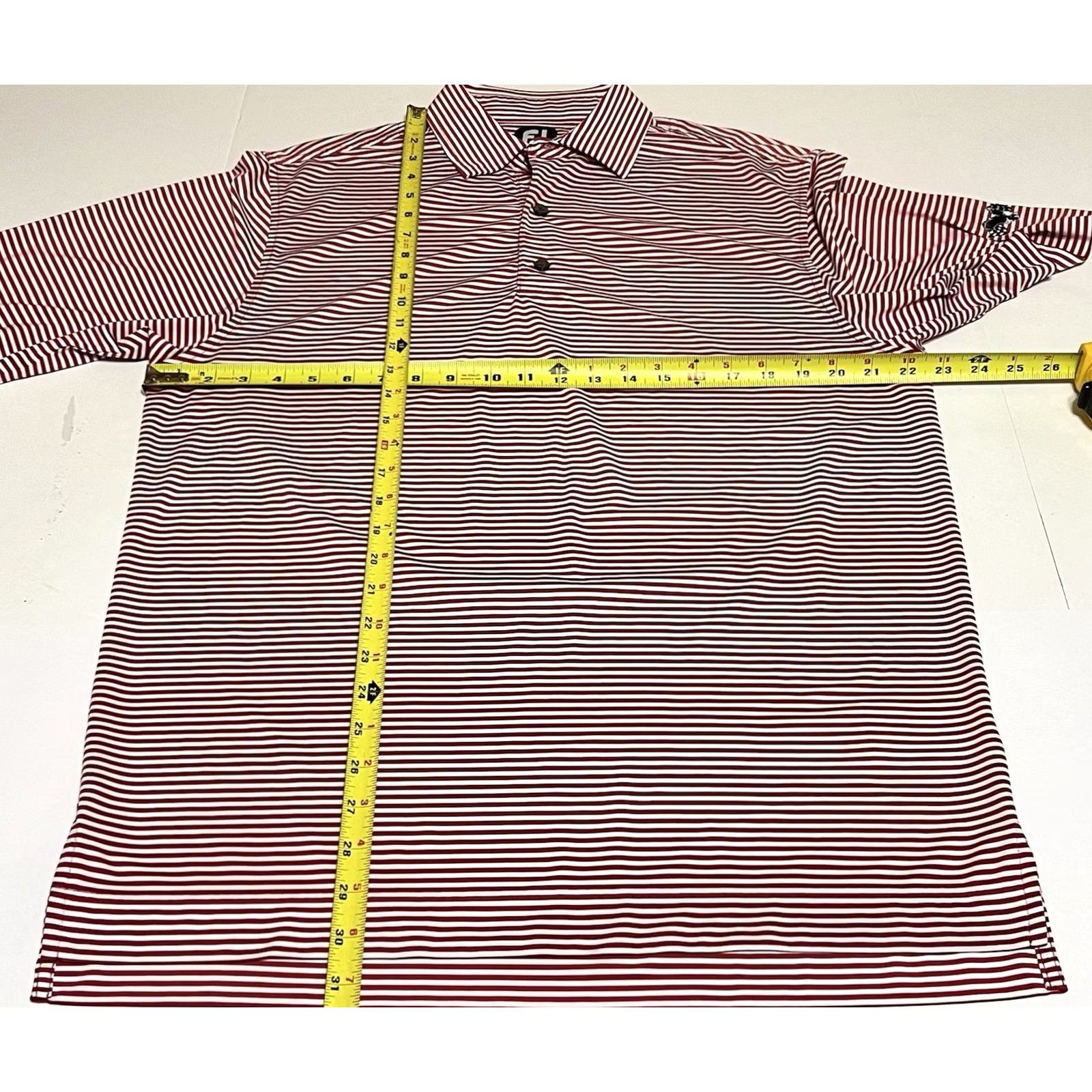 Footjoy FootJoy Polo Mens M Red Stripe Golf Performance Eagle Checkered Flags Shirt Size US M / EU 48-50 / 2 - 5 Thumbnail
