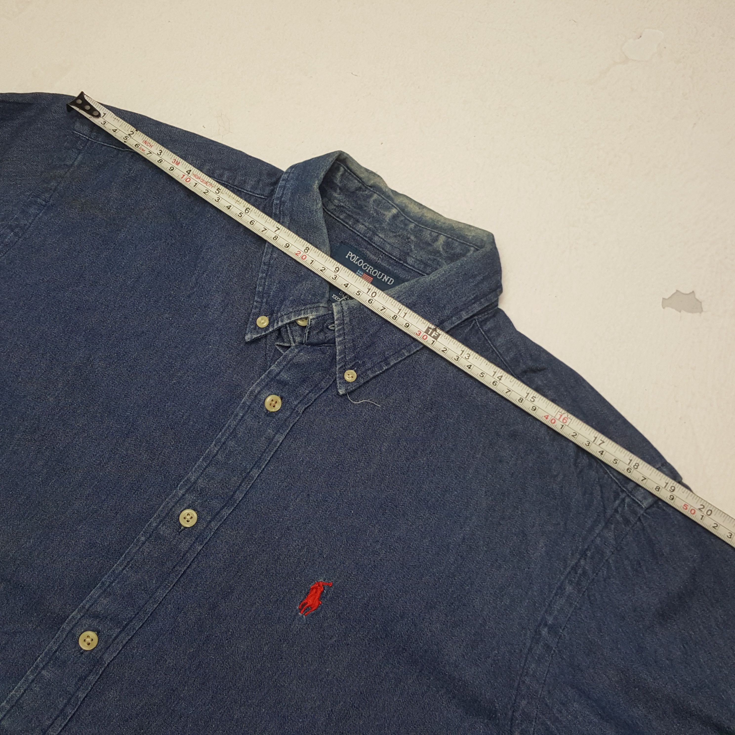 Polo Ralph Lauren × Vintage Vintage Polo Ground American Brand Denim Shirt Button Up Size US L / EU 52-54 / 3 - 5 Thumbnail