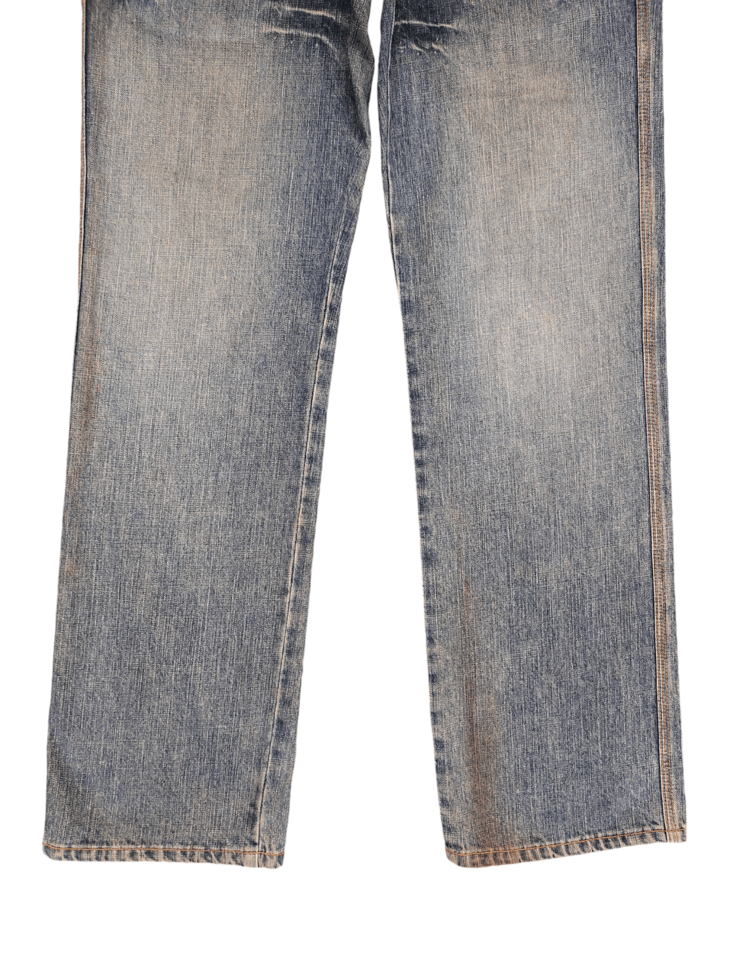 Japanese Brand Baggy Jeans Earth Music Double Waist Denim Wide Leg Y2k Jnco Size US 33 - 5 Thumbnail