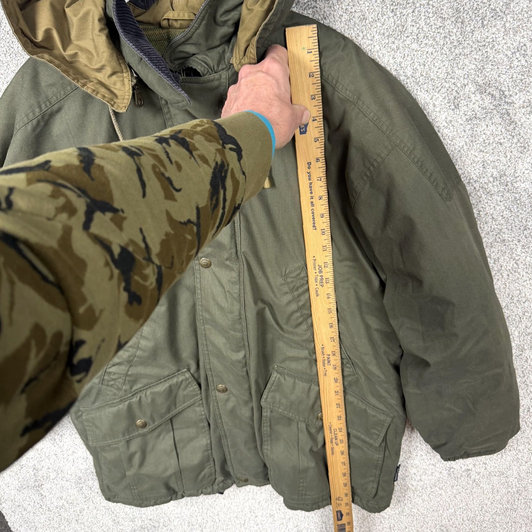 Vintage VINTAGE Pacific Trail Parka Jacket Mens Medium Olive Green Canvas Insulated Hooded Padded Quilt Lined Outdoor Workwear 90s Style Size US M / EU 48-50 / 2 - 2 Thumbnail