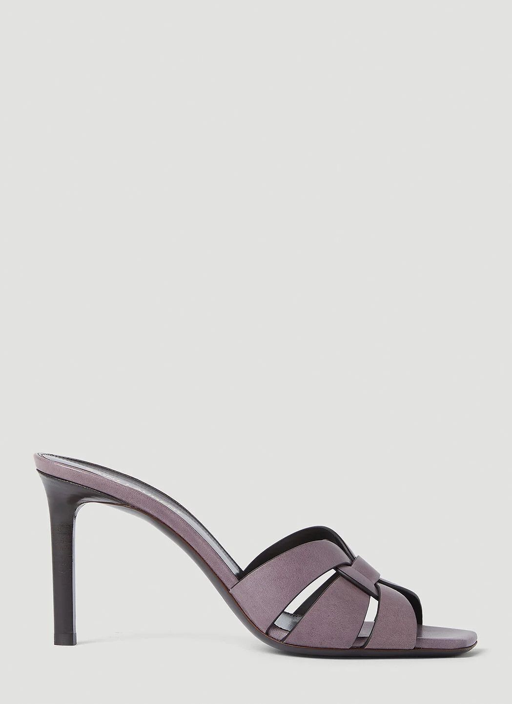 Saint Laurent Paris o1s1wg111024 Tribute Mules in Smooth Leather in Purple Size US 7 / IT 37 - 1 Thumbnail