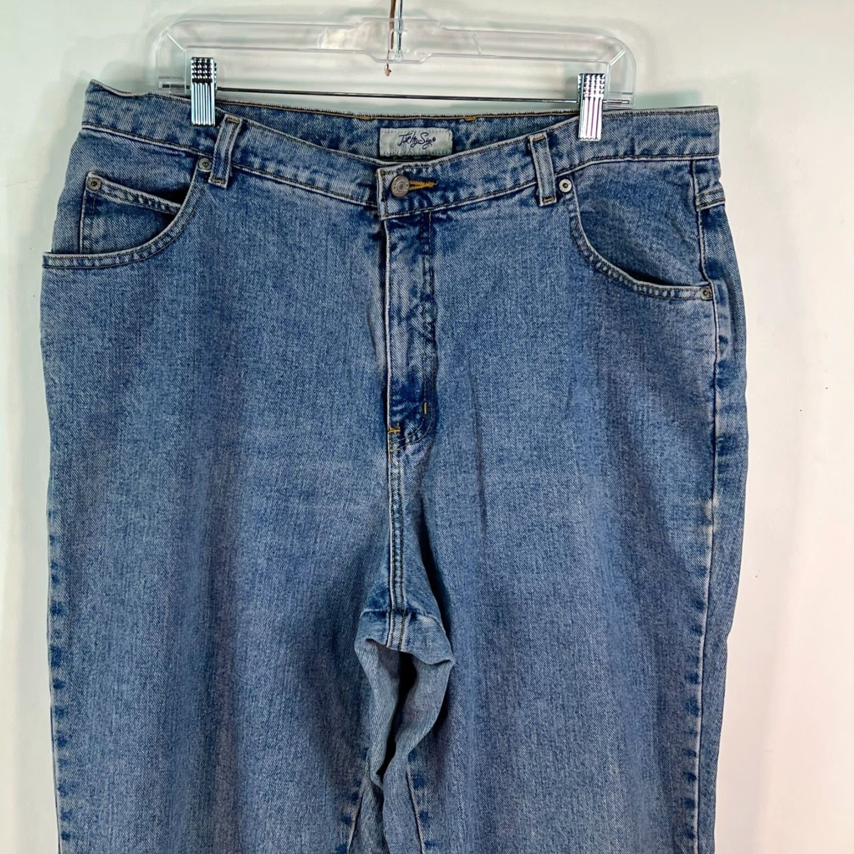 Vintage VINTAGE Just My Size Womens High Rise Boot Cut Blue Denim Jeans Size 18X31 Size 40" / US 18 - 2 Thumbnail