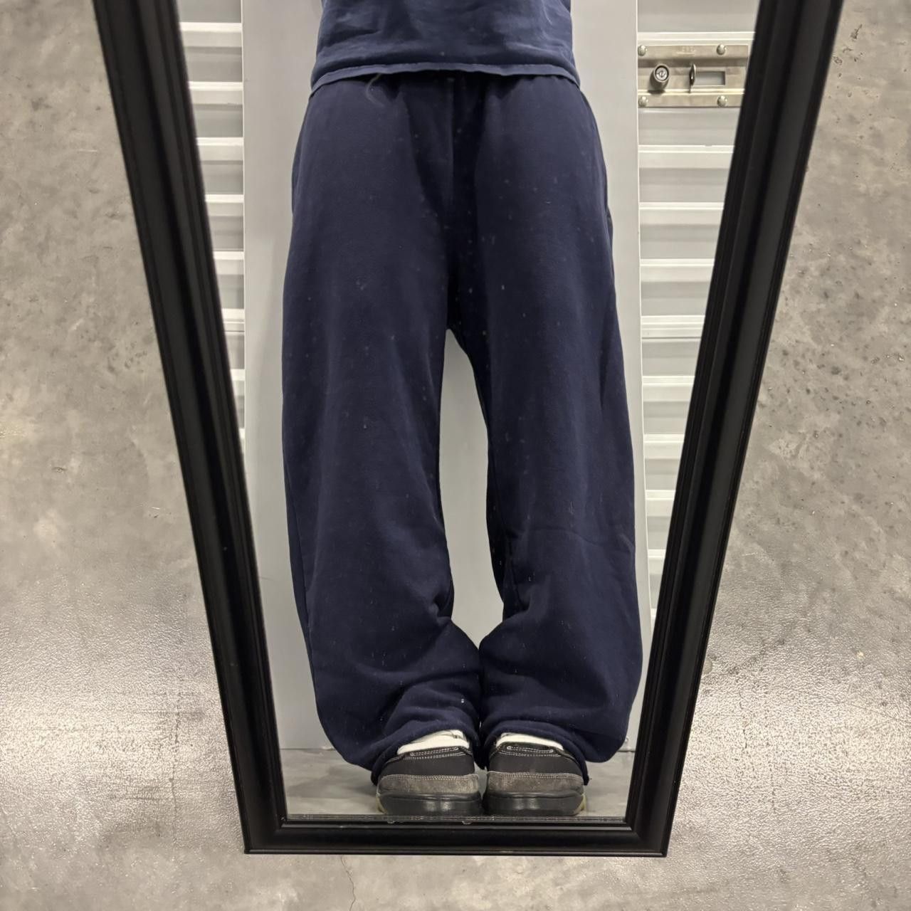 Japanese Brand × Vintage Crazy Vintage Y2K/2000s Baggy Navy Blue Skater Style Essential Sweatpants! Size US 32 / EU 48 - 1 Thumbnail