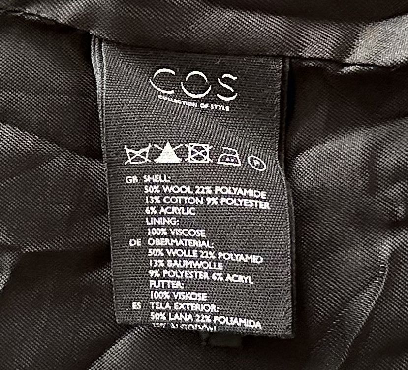 Cos COS wool classic coat overcoat jacket women's Size 36 Size XS / US 0-2 / IT 36-38 - 5 Thumbnail