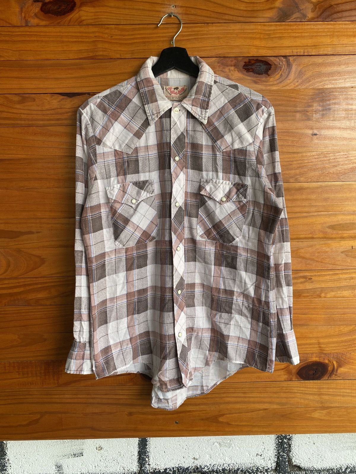 Vintage Vintage Buffalo Plaid Western Shirt 50/50 Cotton Polyester Size US M / EU 48-50 / 2 - 3 Thumbnail
