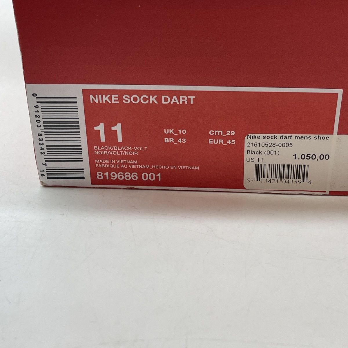 Nike Sock dart triple black Size US 11 / EU 44 - 9 Thumbnail