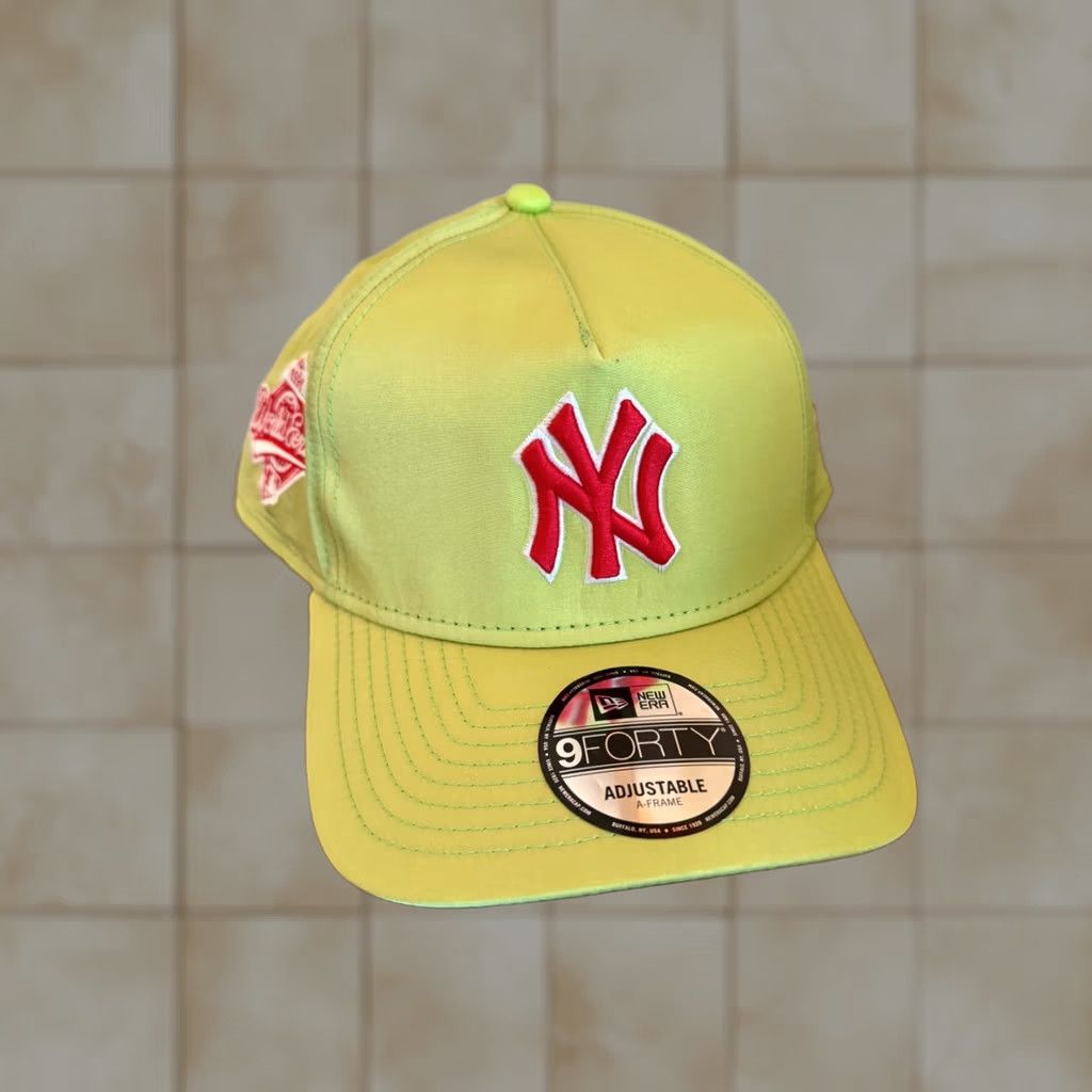 New Era New Era Yankees Baseball Cap Hat 9F NY 1996 World Series Neon Green Adjustable Men Size ONE SIZE - 1 Thumbnail