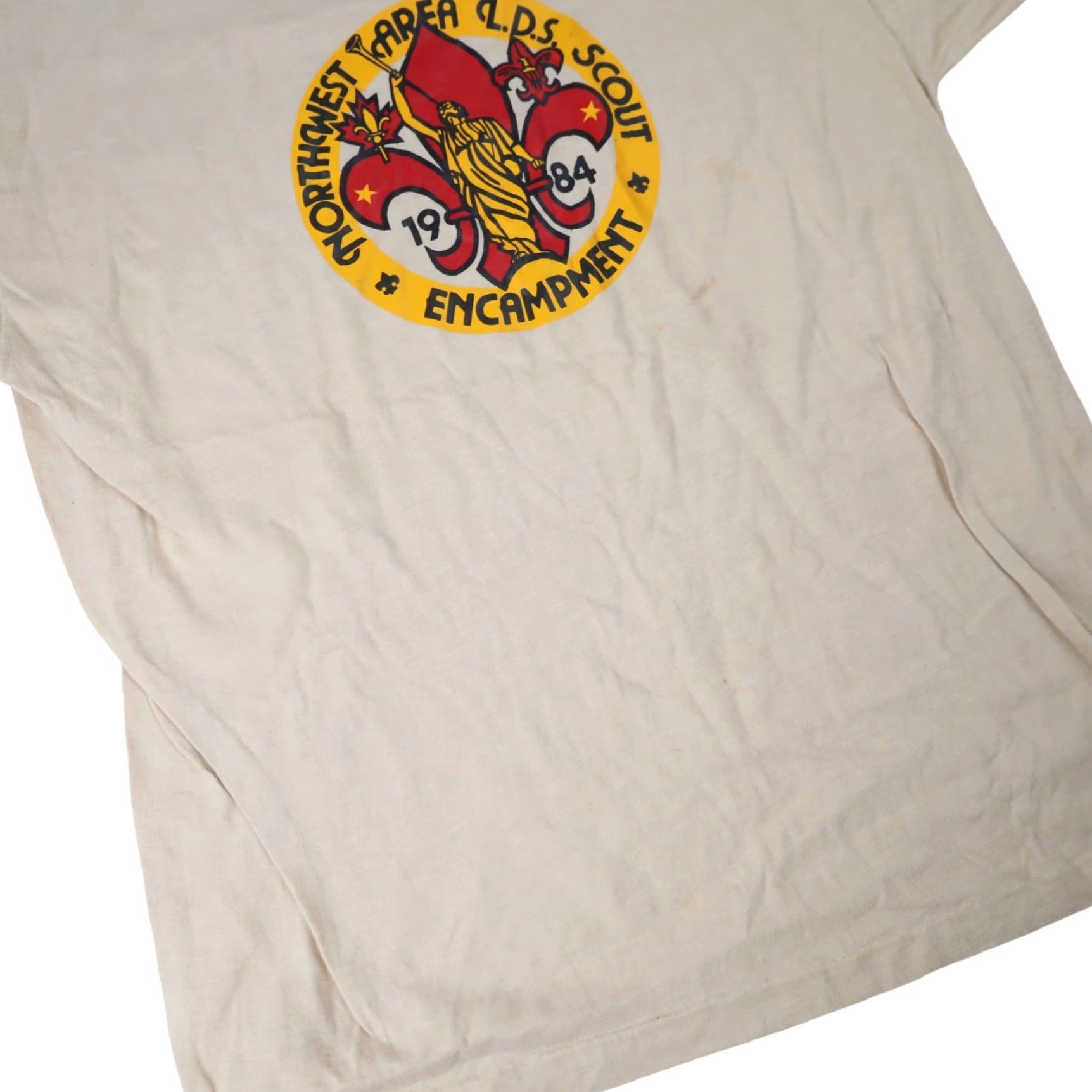 Vintage VINTAGE Northwest LDS Scouts Encampment XL Graphic T Shirt Mens XL Cream 1984 Size US XL / EU 56 / 4 - 3 Thumbnail
