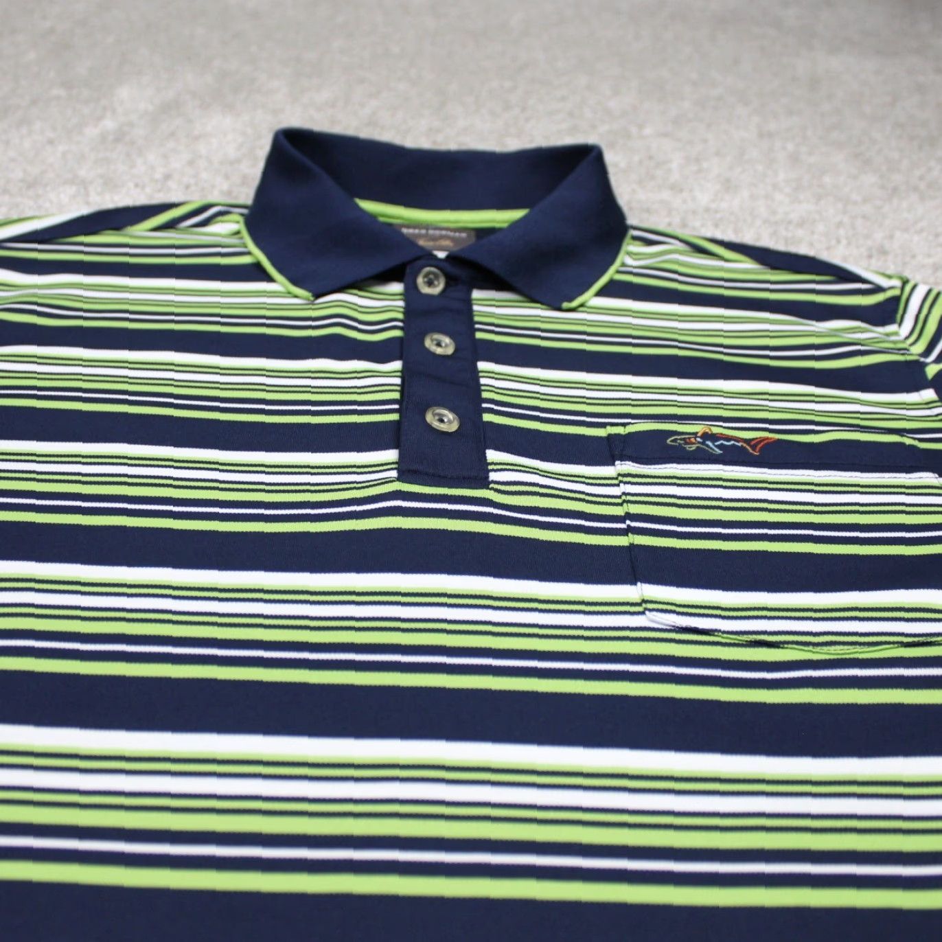 Tasso Elba Greg Norman for Tasso Elba Polo Shirt Mens Medium Green/Blue PlayDry S/S Pullover Size US M / EU 48-50 / 2 - 4 Thumbnail