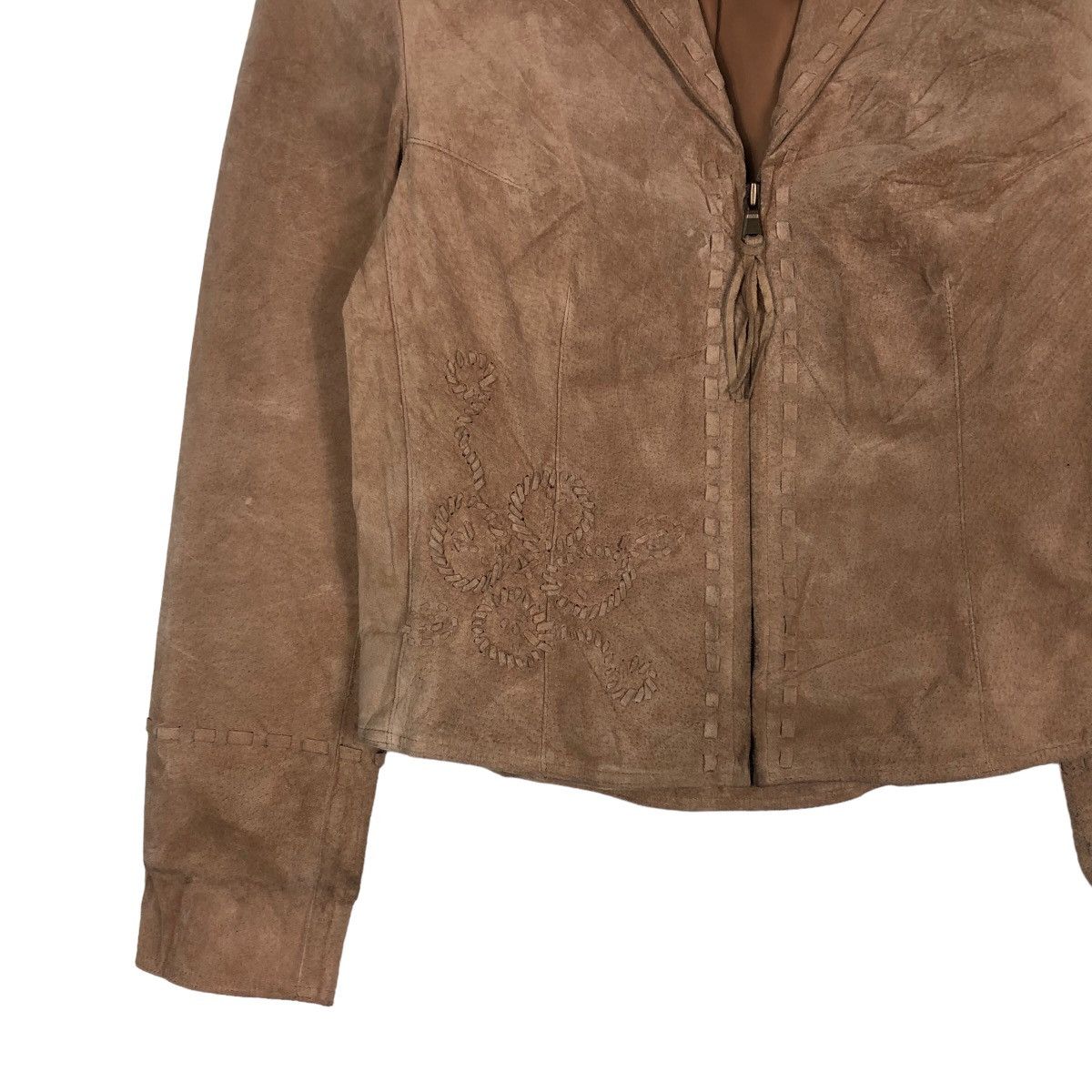 Japanese Brand Cropped Biker Genuine Leather Jacket Nine West Issey Miyake Size US M / EU 48-50 / 2 - 4 Thumbnail