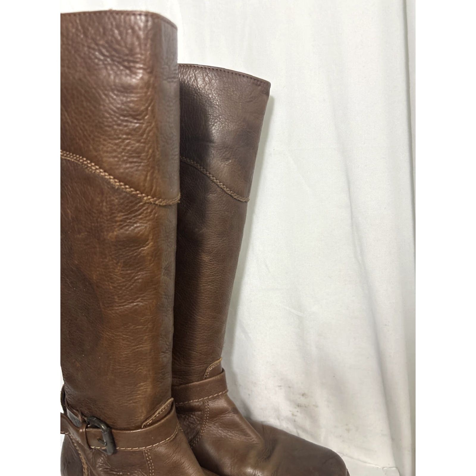 Frye Frye Phillip Riding Boots Brown Leather Womens Size 7 Ankle Zip Flaw Strap Size US 7 / IT 37 - 3 Thumbnail