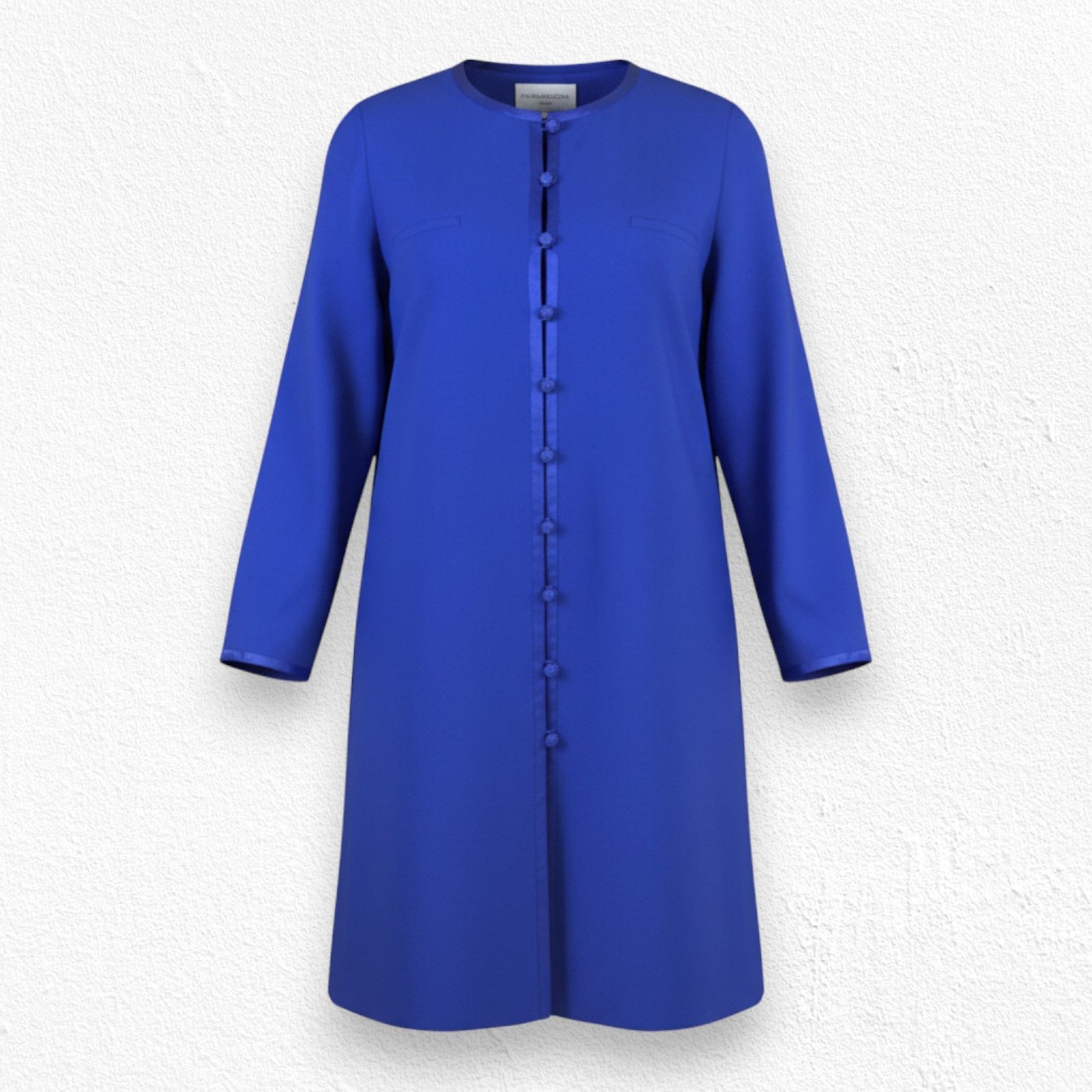 Evan Picone 90s Blue Longline Jacket Overcoat Size 18 Size XXL / US 16-18 / IT 52-54 - 1 Thumbnail