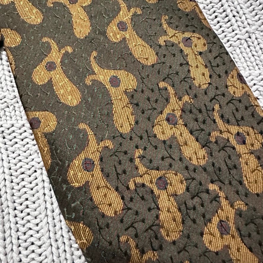 Armani Collezioni Vintage Armani army green silk tie Size ONE SIZE - 2 Thumbnail