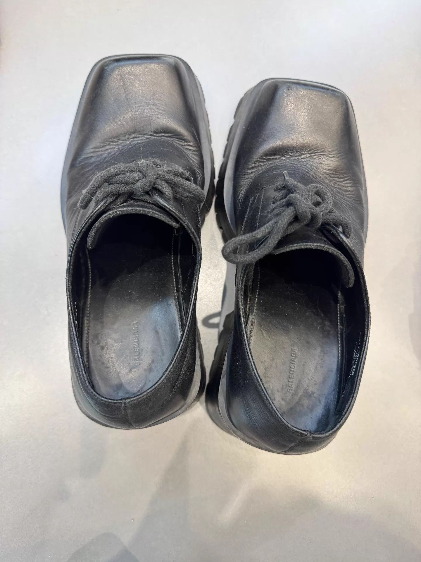 Balenciaga Balenciaga Trooper Square Toe Leather Thick Sole Black 41 Size US 8 / EU 41 - 5 Thumbnail