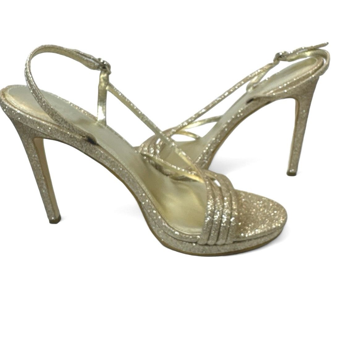 Guess Guess Gold Glitter Strappy Stilettos Heels women sz 9.5 Size US 9.5 / IT 39.5 - 3 Thumbnail
