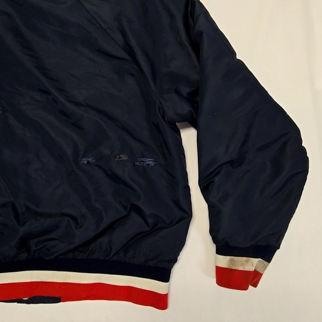 Vintage Vintage Bomber Snap Blue Button Striped Cuffs 80s L Jacket Size US L / EU 52-54 / 3 - 16 Thumbnail