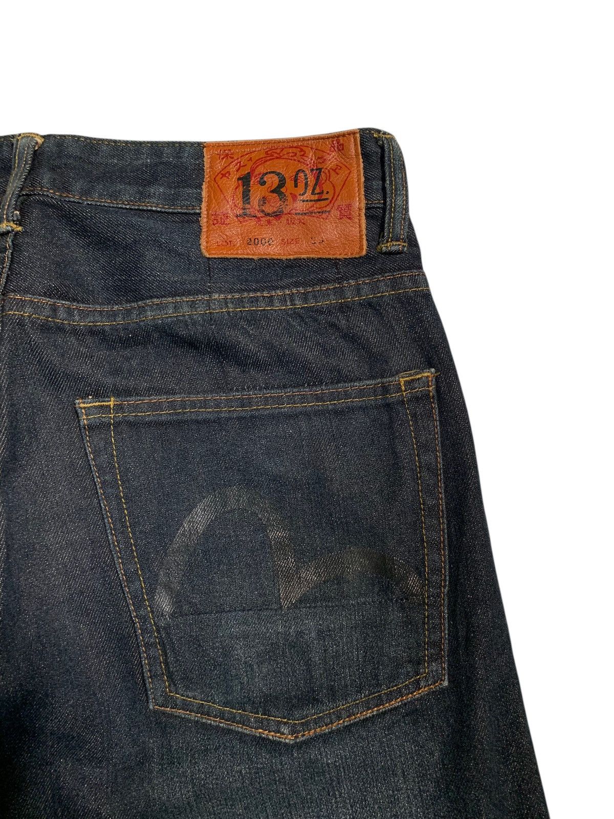 Evisu EVISU SEAGULL SELVEDGE 13OZ BUTTON FLY SHORT DENIM Size US 33 - 5 Thumbnail