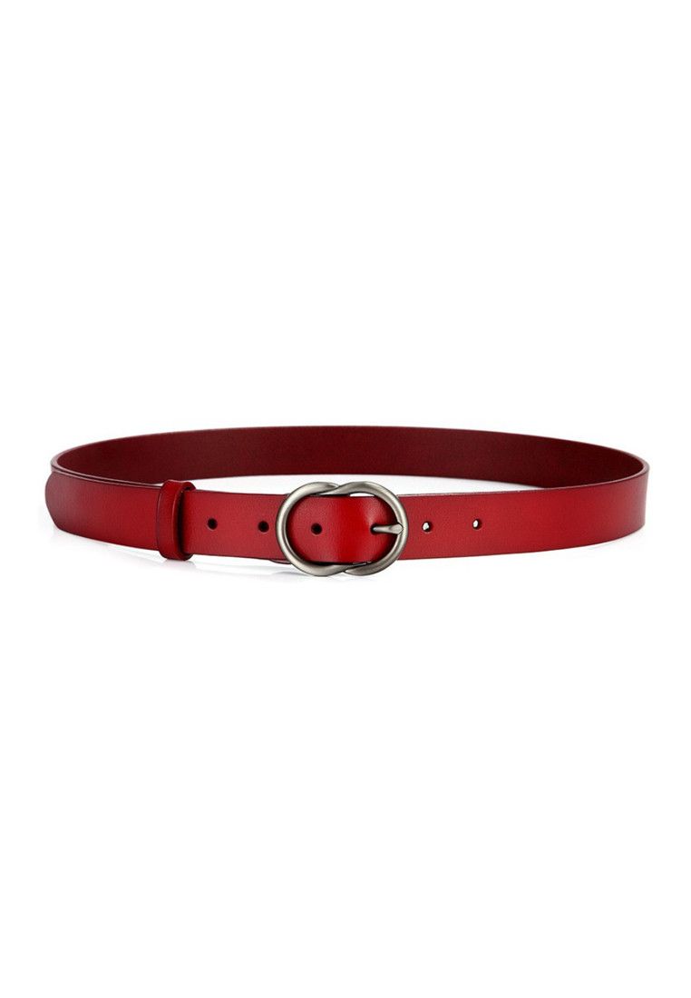 Other Red Women's Leather Belts with Gold Buckle Belt Size ONE SIZE - 2 Thumbnail